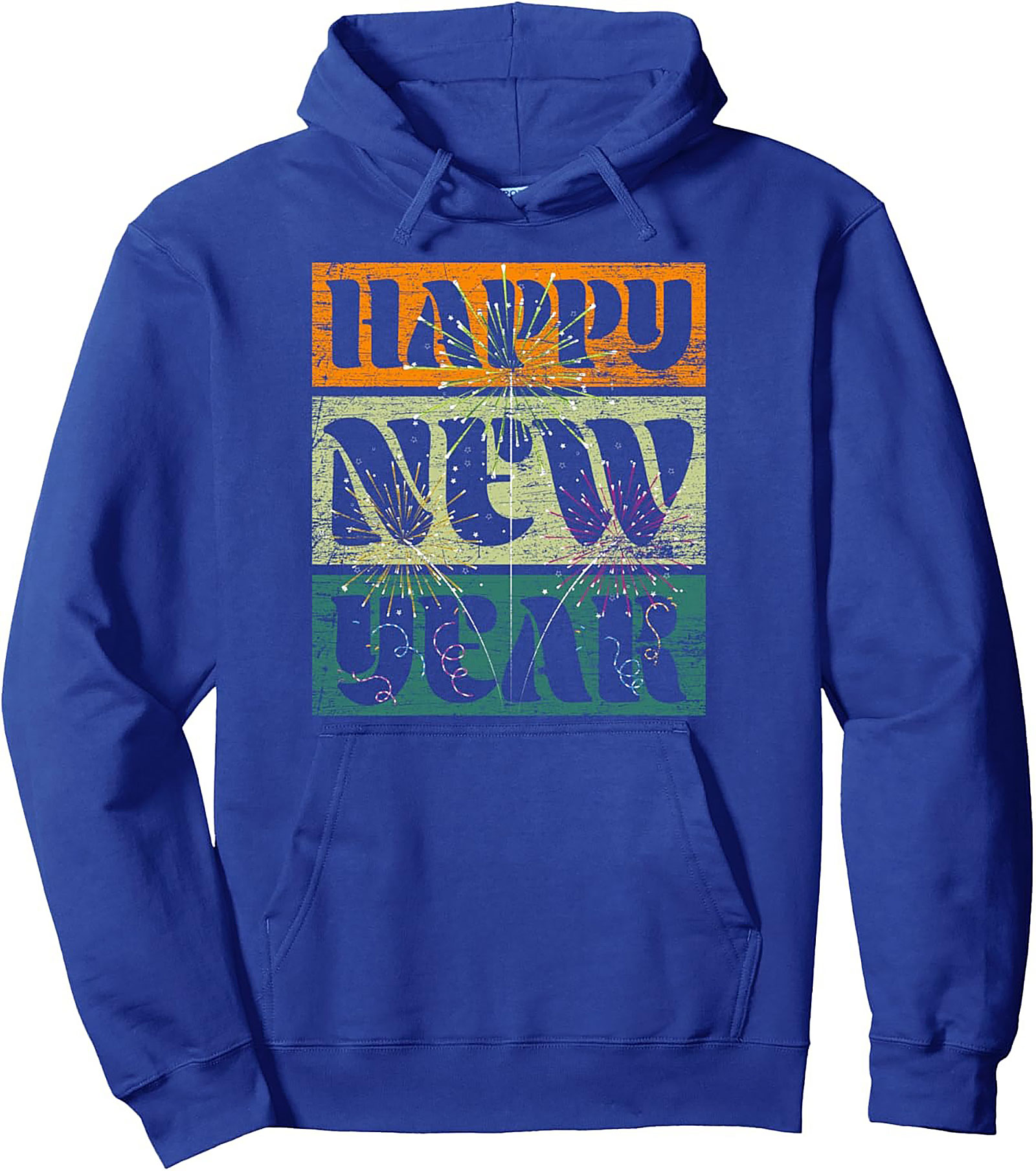 Retro Happy New Year Pullover Hoodie Vintage NYE Gift