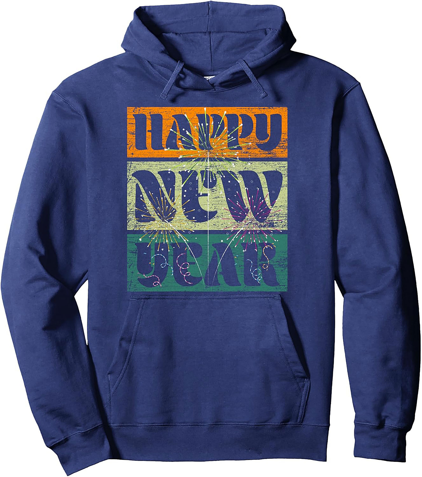 Retro Happy New Year Pullover Hoodie Vintage NYE Gift