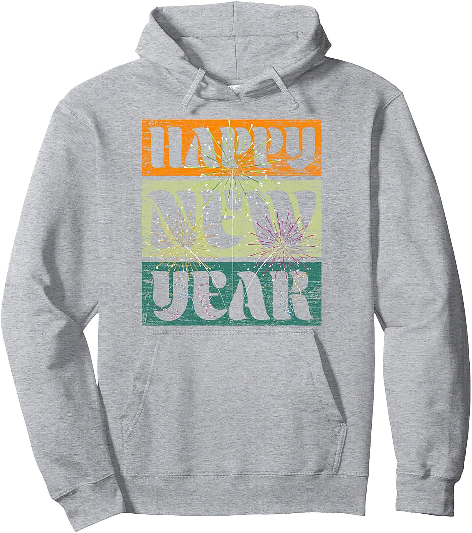 Retro Happy New Year Pullover Hoodie Vintage NYE Gift