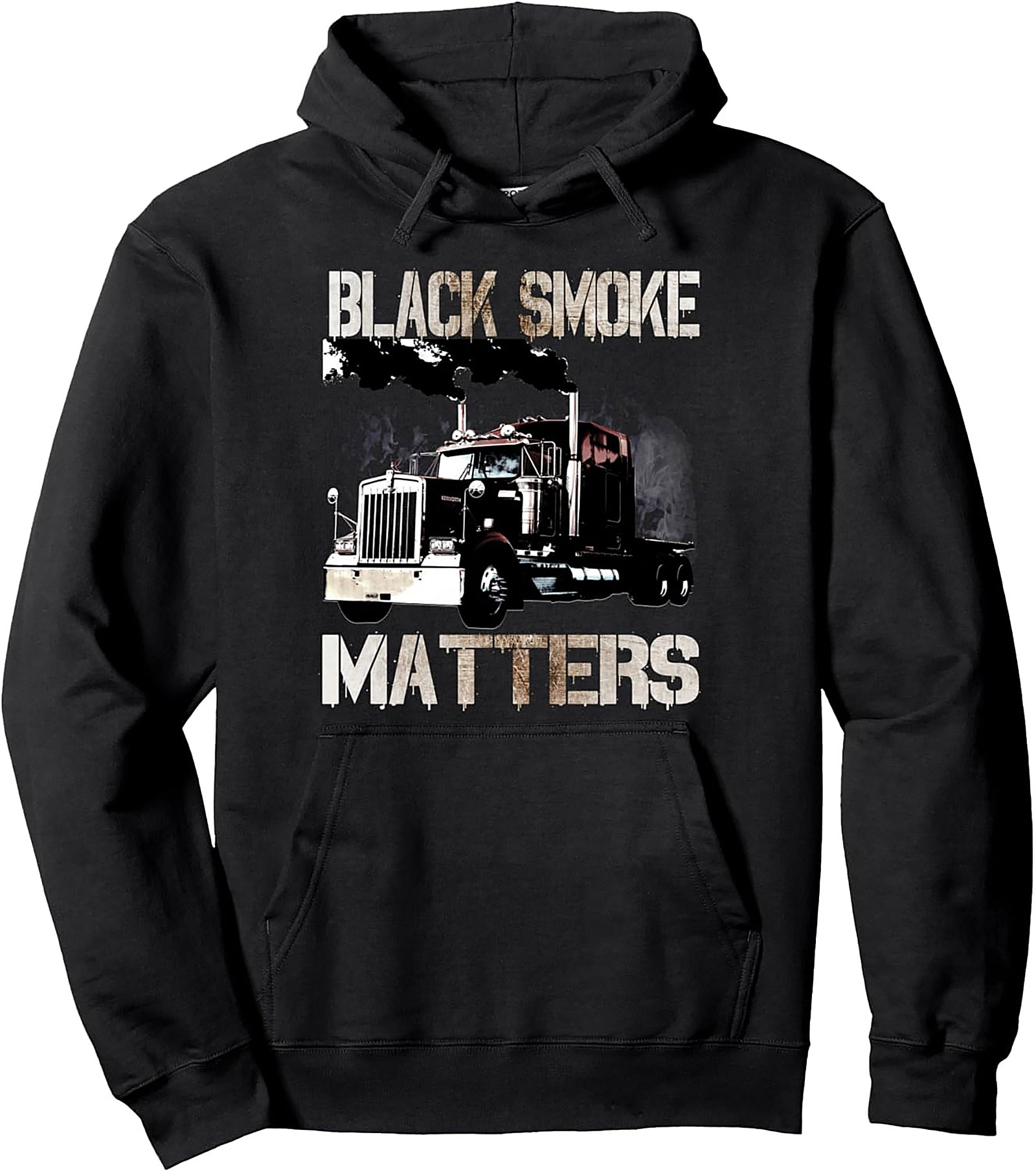 Black Smoke Matters Trucker Pullover Hoodie – Diesel Life Graphic Hoodie