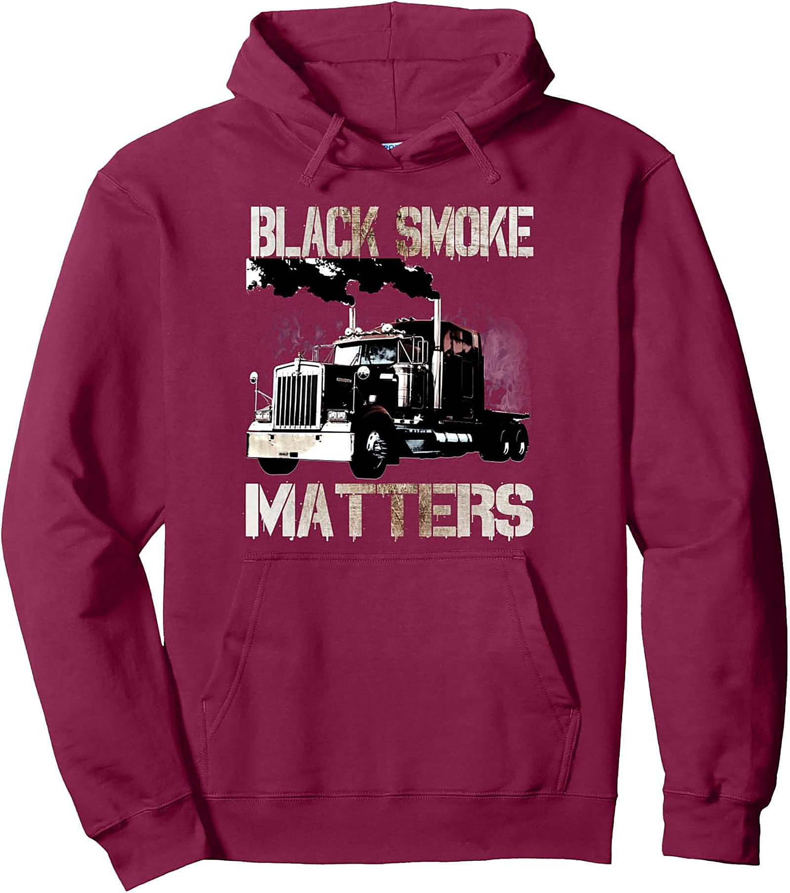 Black Smoke Matters Trucker Pullover Hoodie – Diesel Life Graphic Hoodie