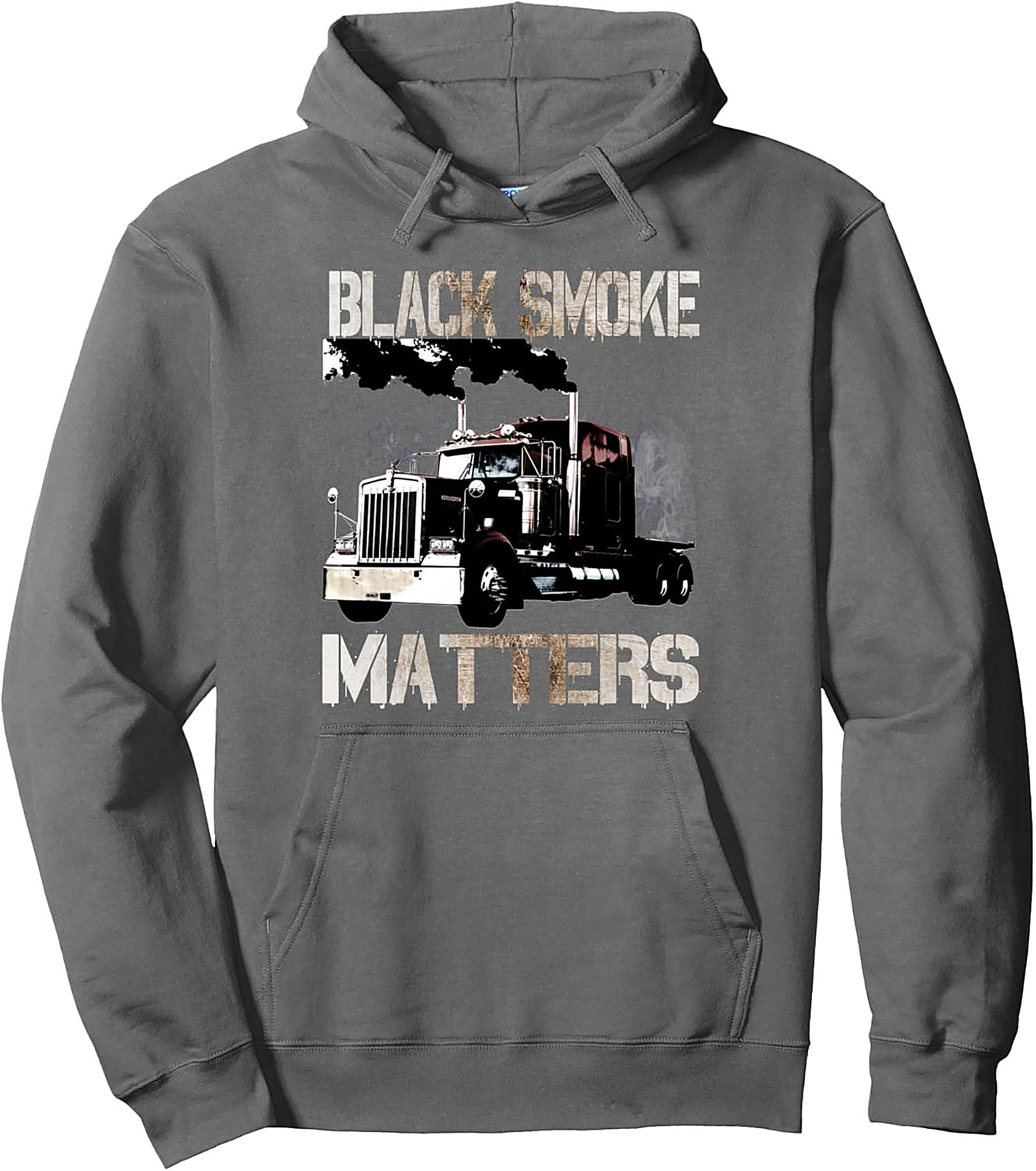 Black Smoke Matters Trucker Pullover Hoodie – Diesel Life Graphic Hoodie
