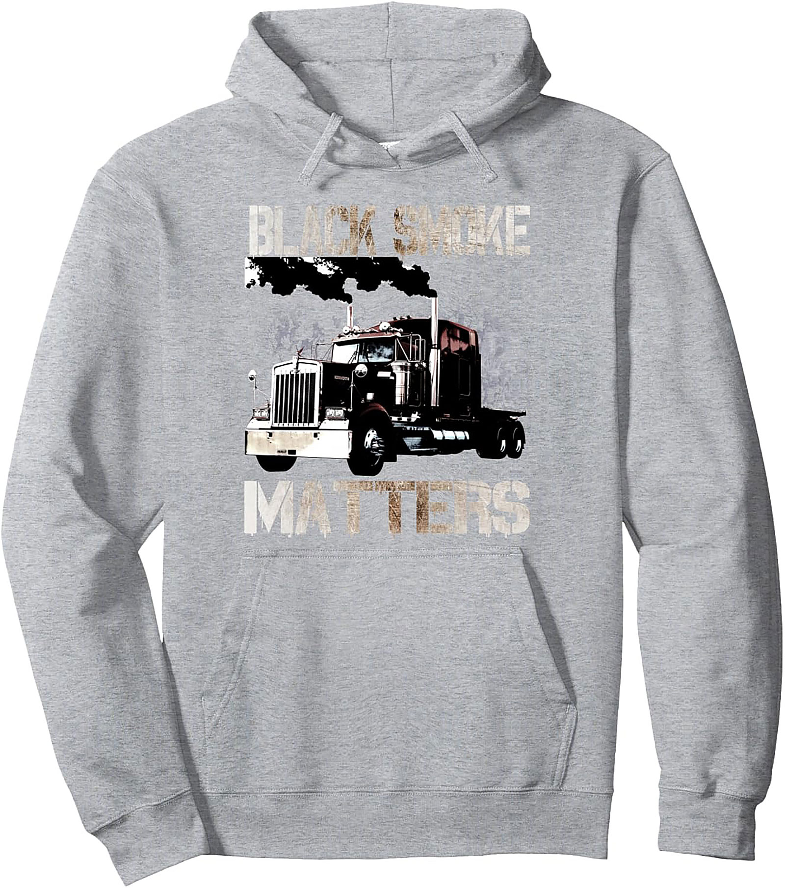 Black Smoke Matters Trucker Pullover Hoodie – Diesel Life Graphic Hoodie