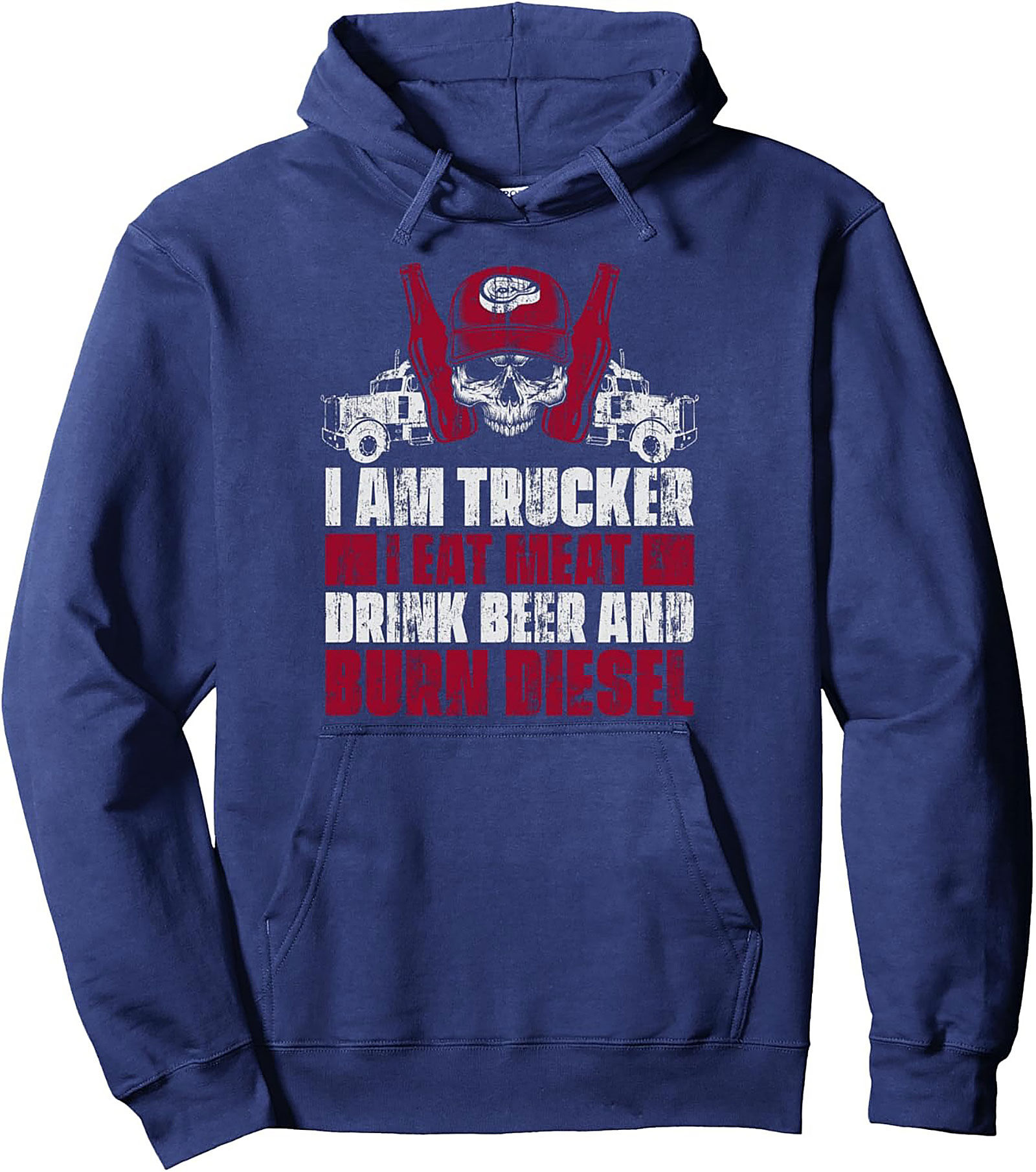 Diesel Trucker Graphic Hoodie – I Eat Meat, Drink Beer, Burn Diesel