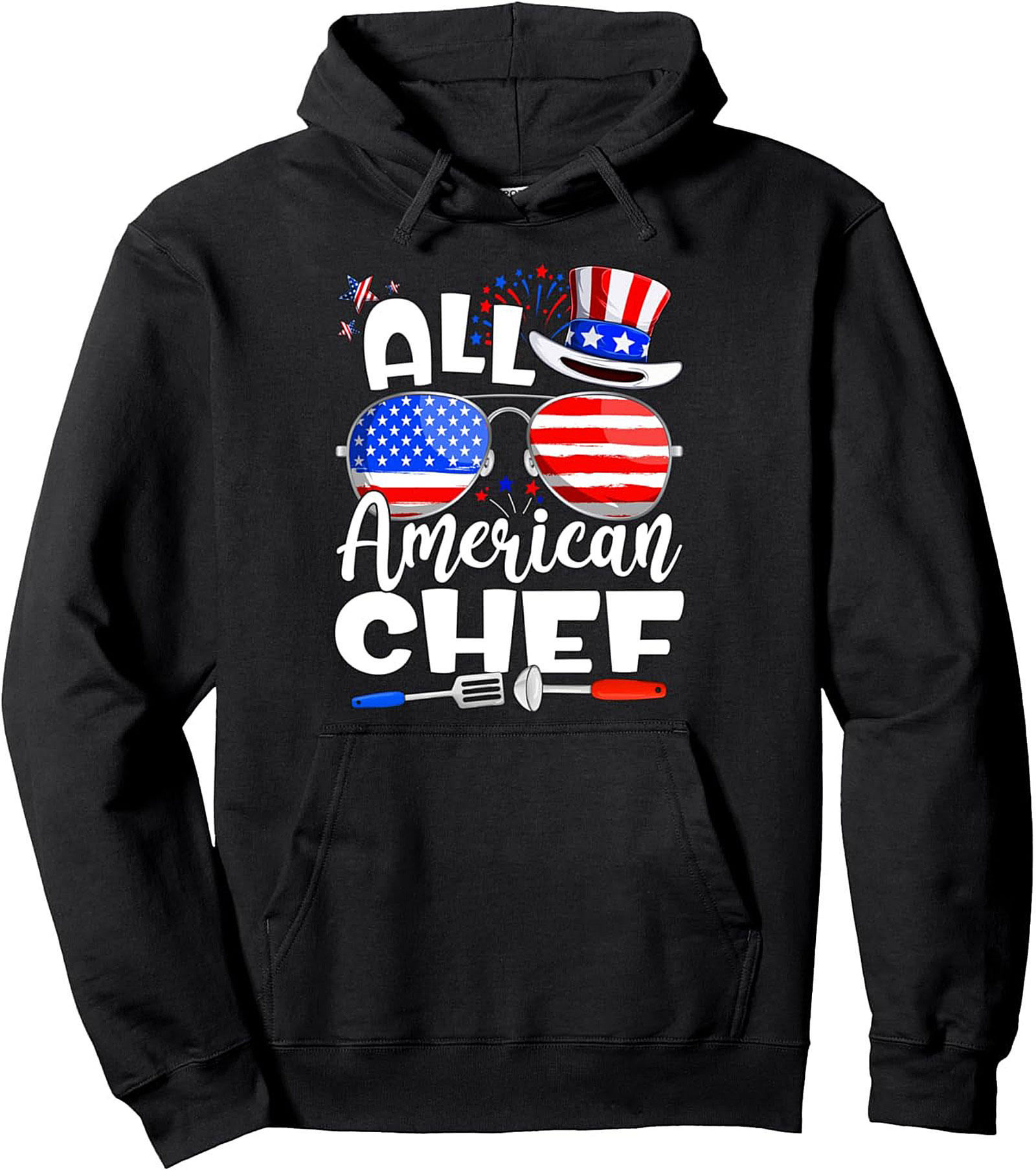 All American Chef Graphic Hoodie Cozy Pullover Gift
