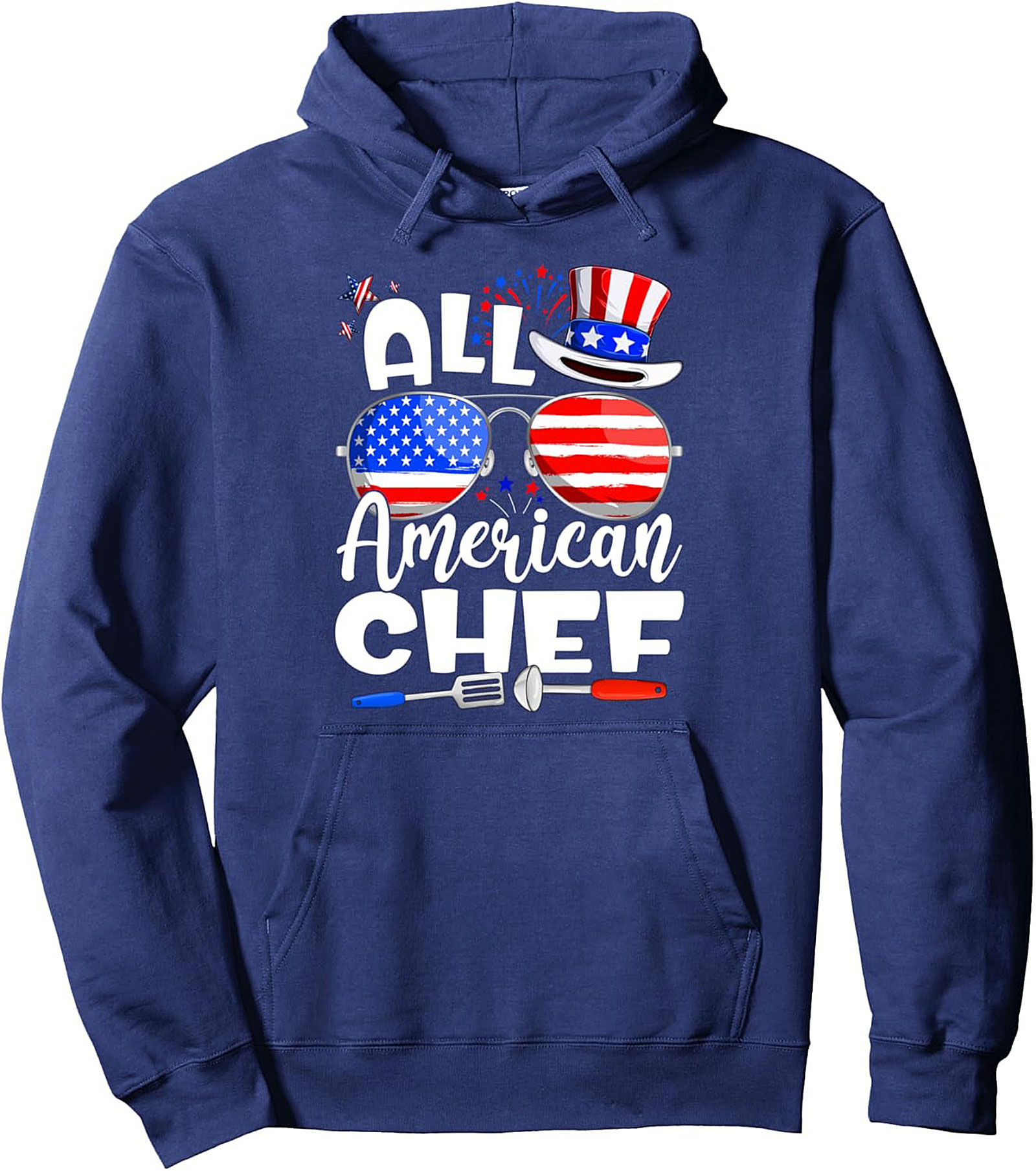 All American Chef Graphic Hoodie Cozy Pullover Gift