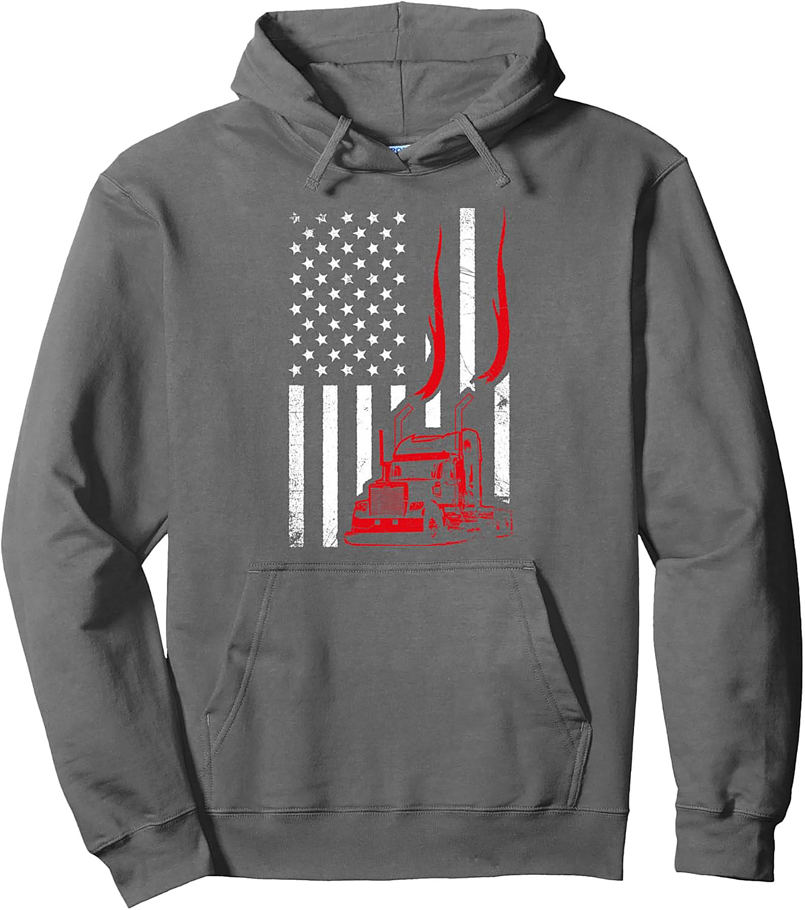 Diesel Power American Flag Trucker Graphic Hoodie