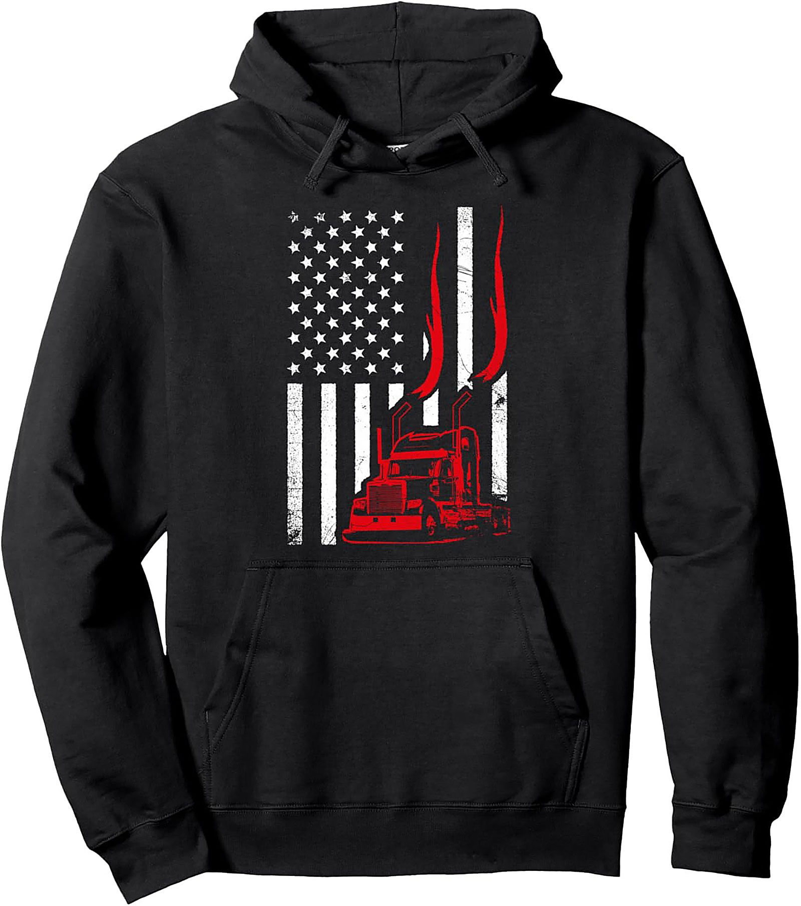 Diesel Power American Flag Trucker Graphic Hoodie