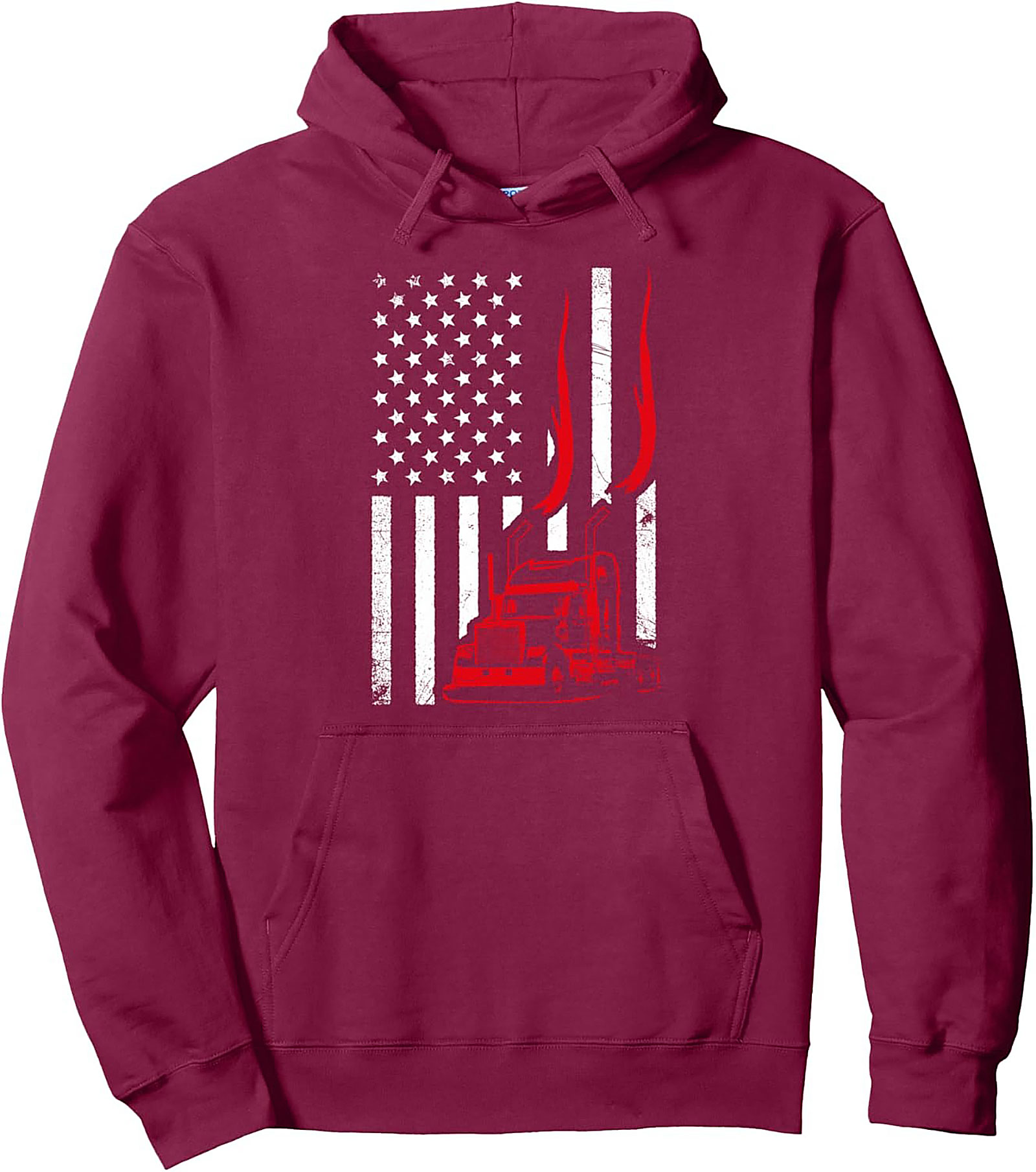 Diesel Power American Flag Trucker Graphic Hoodie