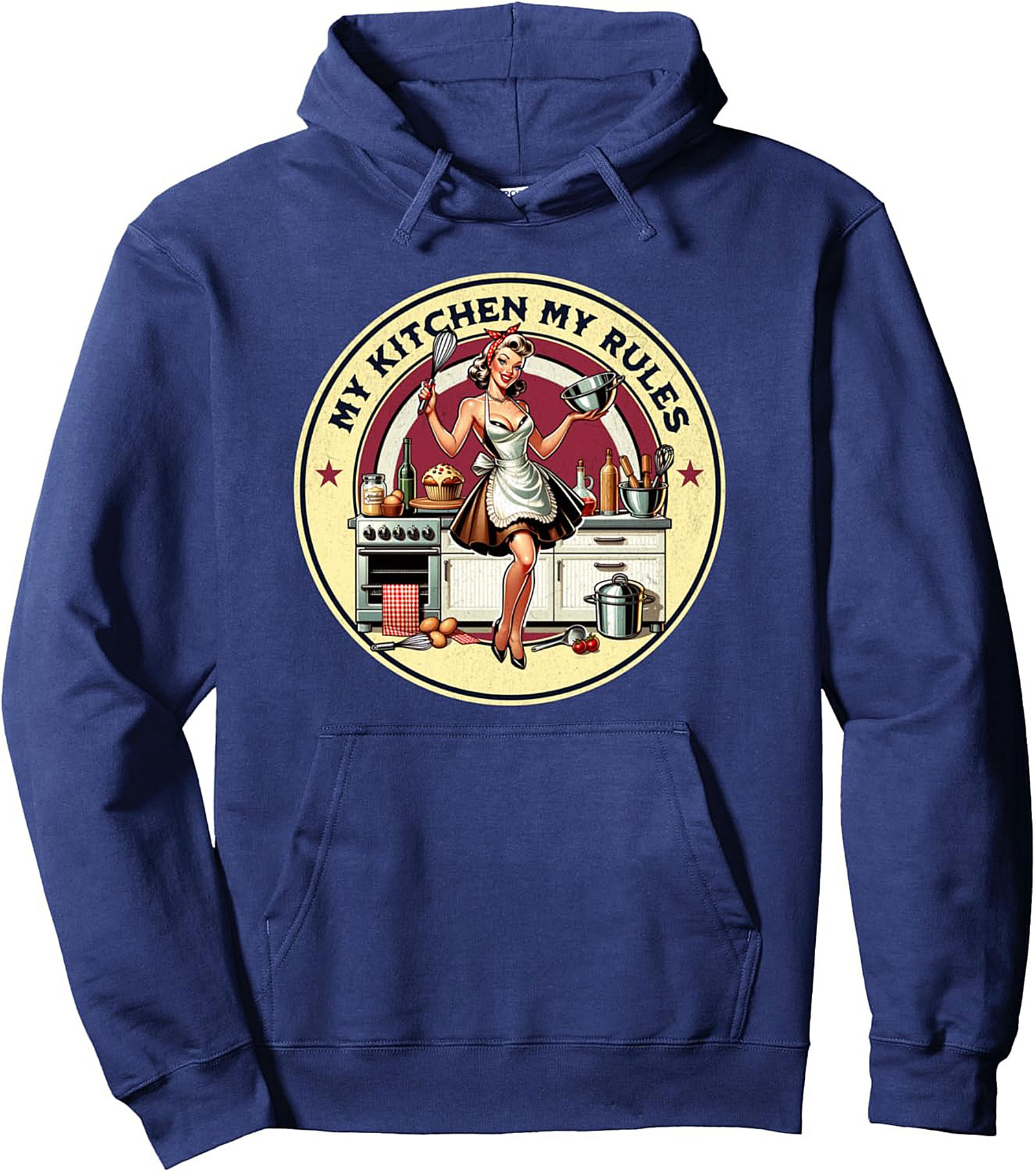 My Kitchen My Rules Pin-Up Graphic Hoodie Cozy Pullover