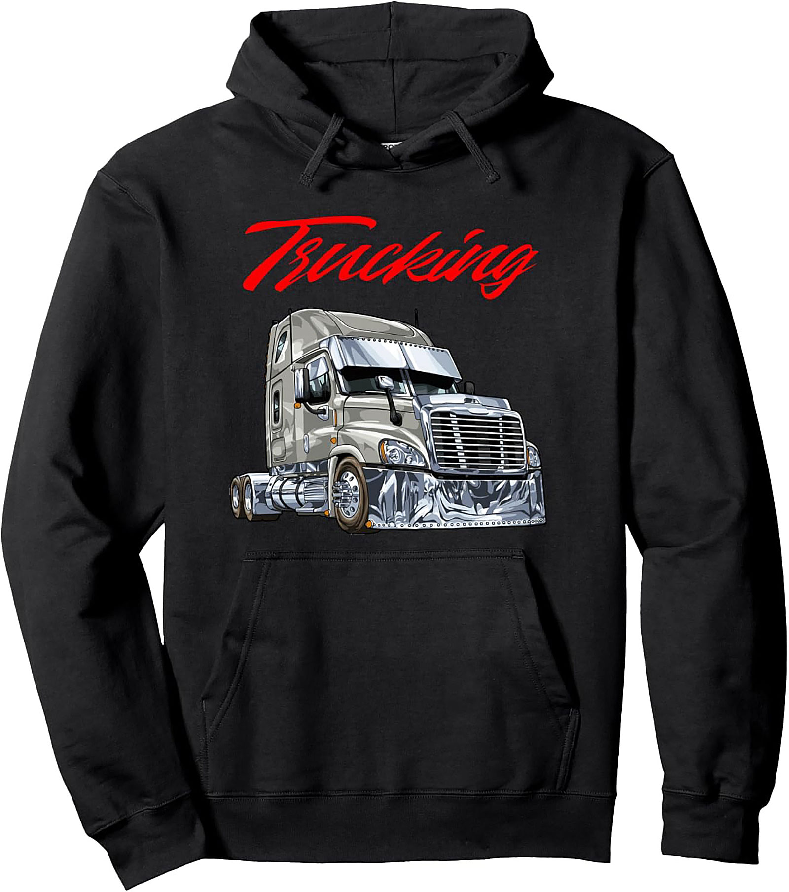 Chrome Big Rig Trucking Pullover Hoodie – Semi Truck Driver Graphic