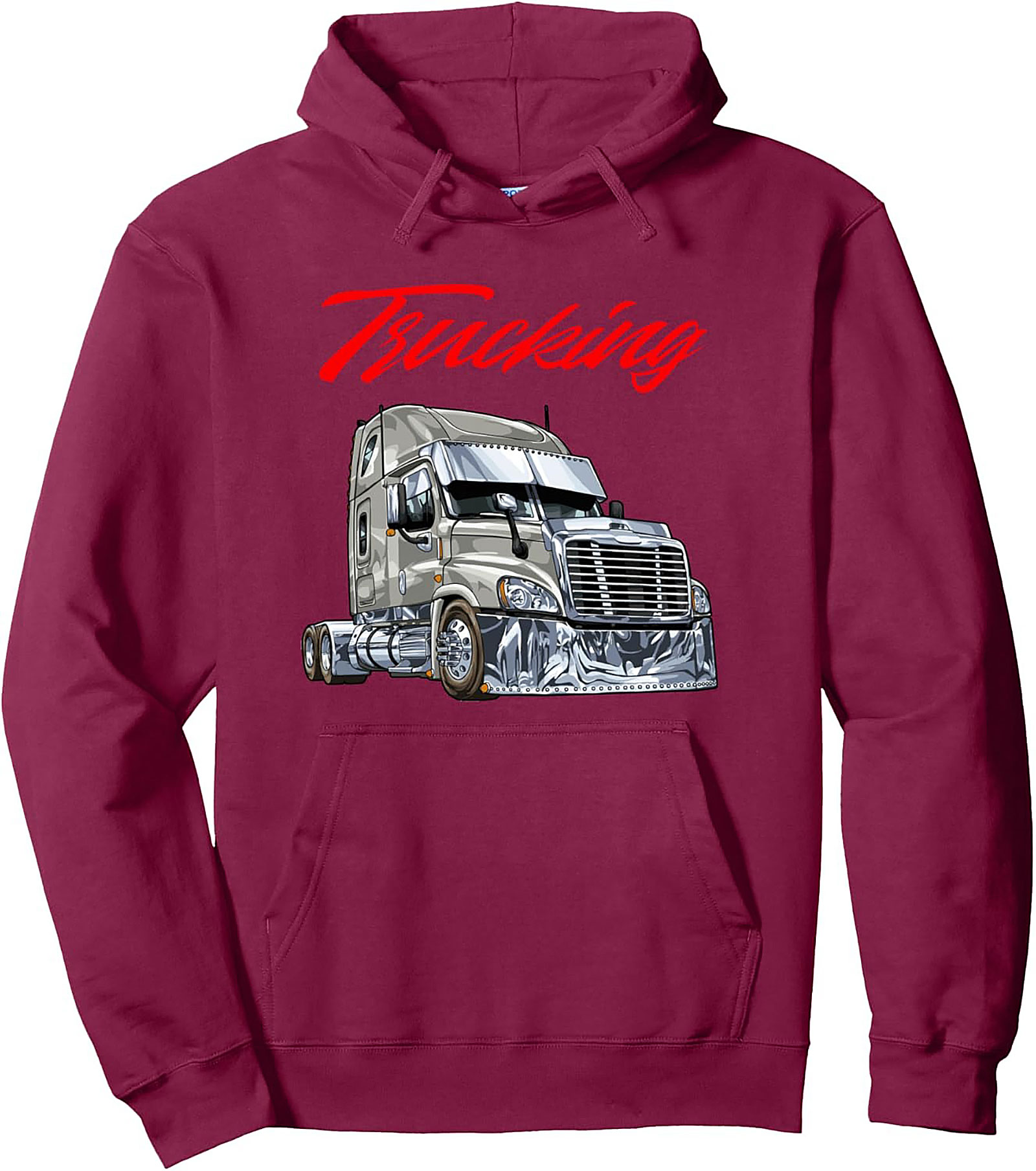 Chrome Big Rig Trucking Pullover Hoodie – Semi Truck Driver Graphic