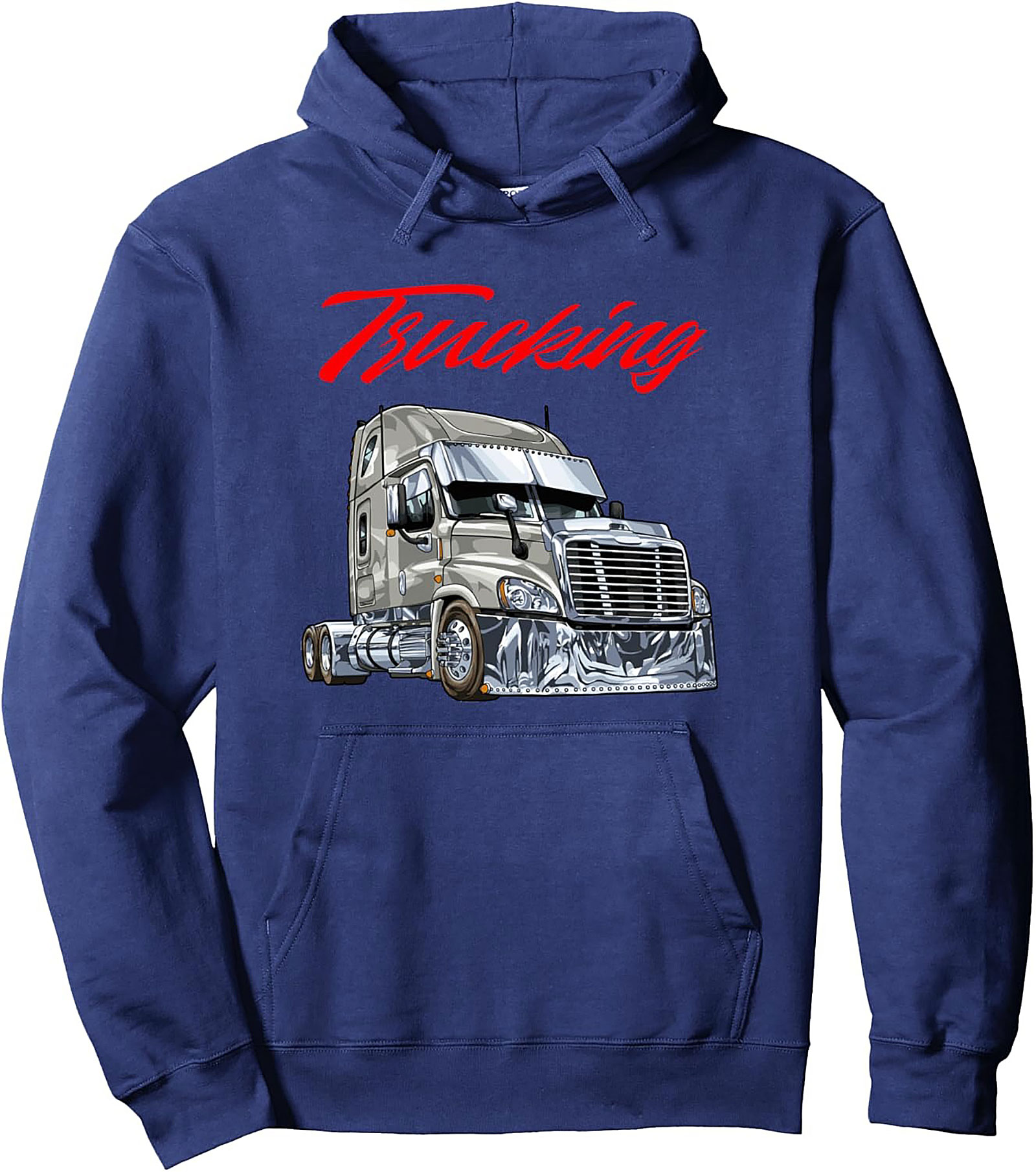 Chrome Big Rig Trucking Pullover Hoodie – Semi Truck Driver Graphic