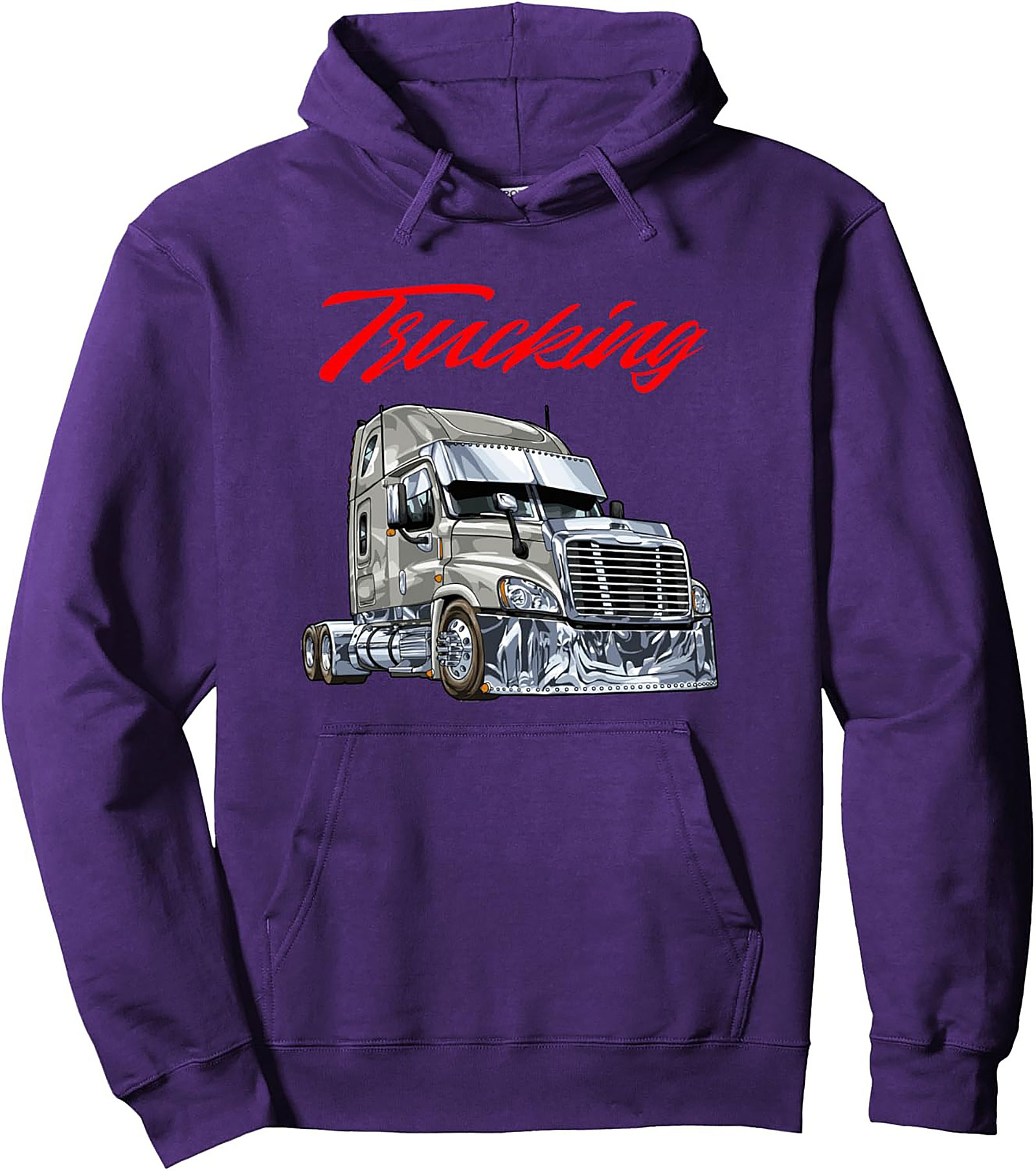 Chrome Big Rig Trucking Pullover Hoodie – Semi Truck Driver Graphic