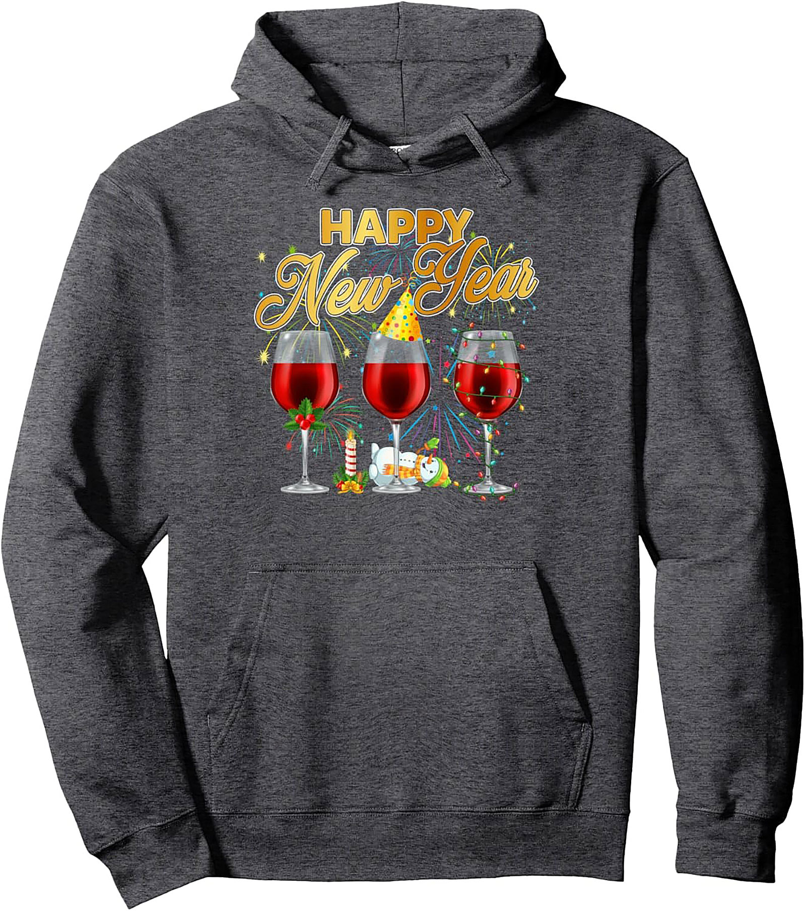 New Year's Wine Pullover Hoodie  Celebration Gift