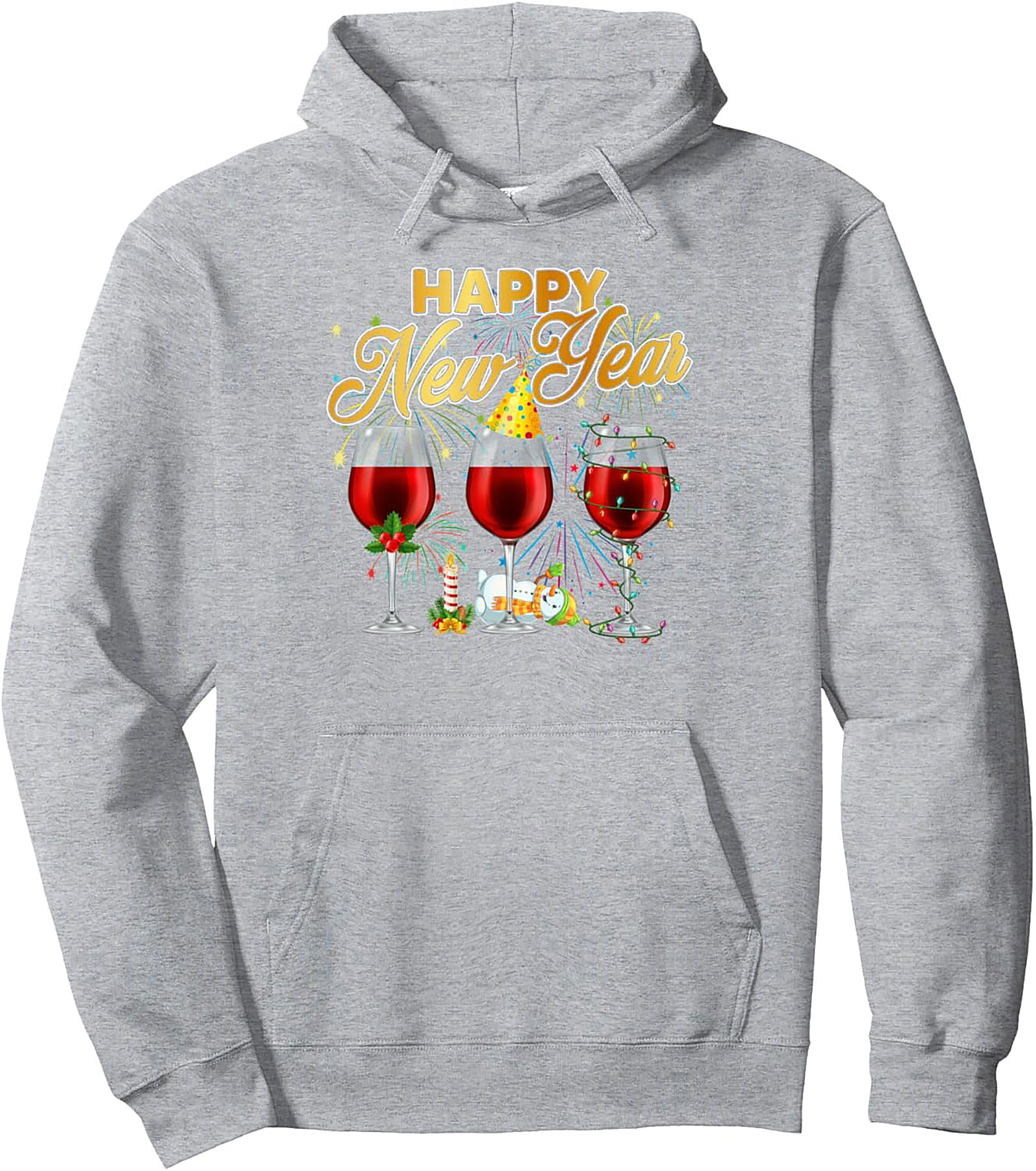 New Year's Wine Pullover Hoodie  Celebration Gift