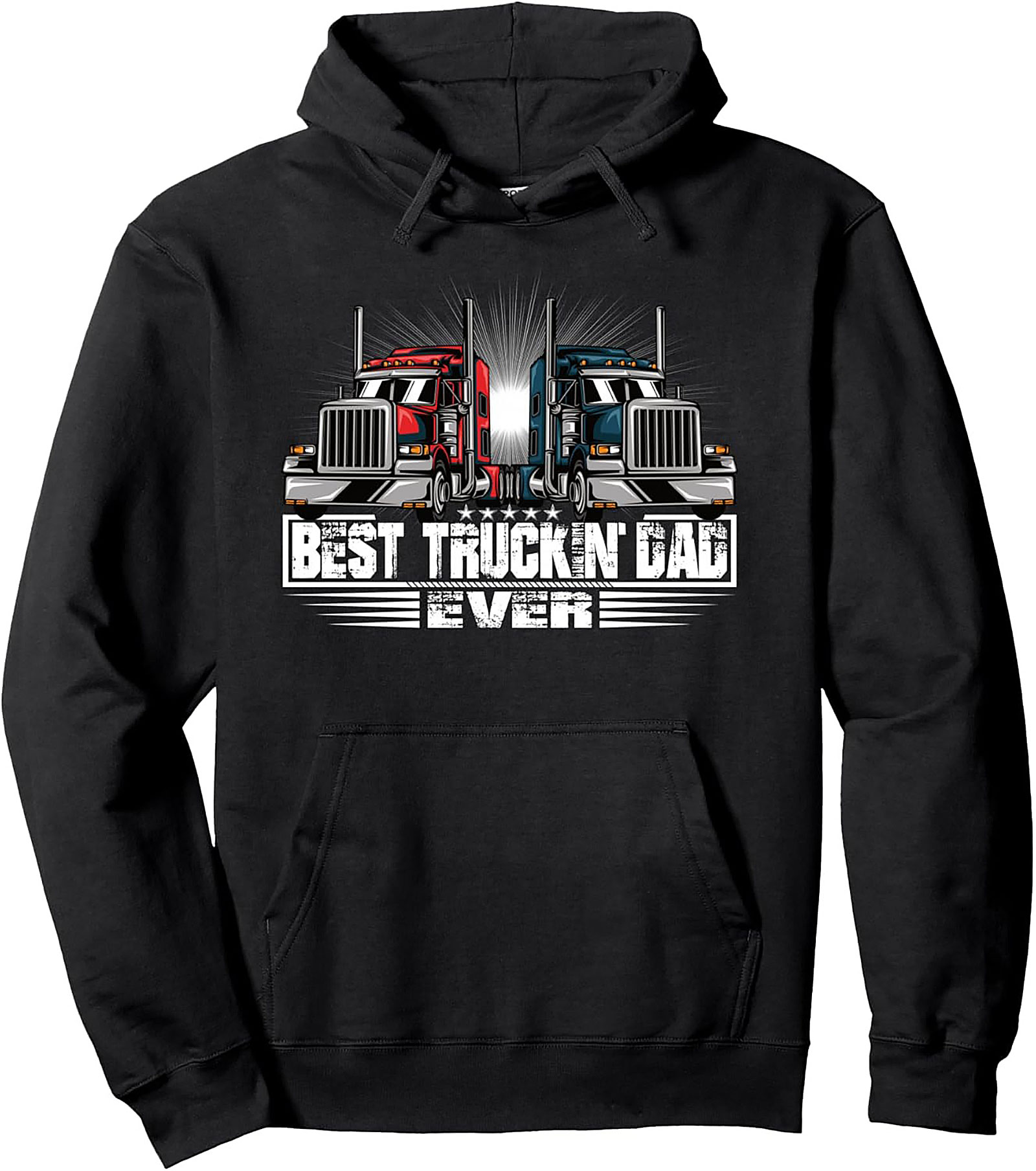 Best Truckin' Dad Ever Trucker Dad Graphic Hoodie