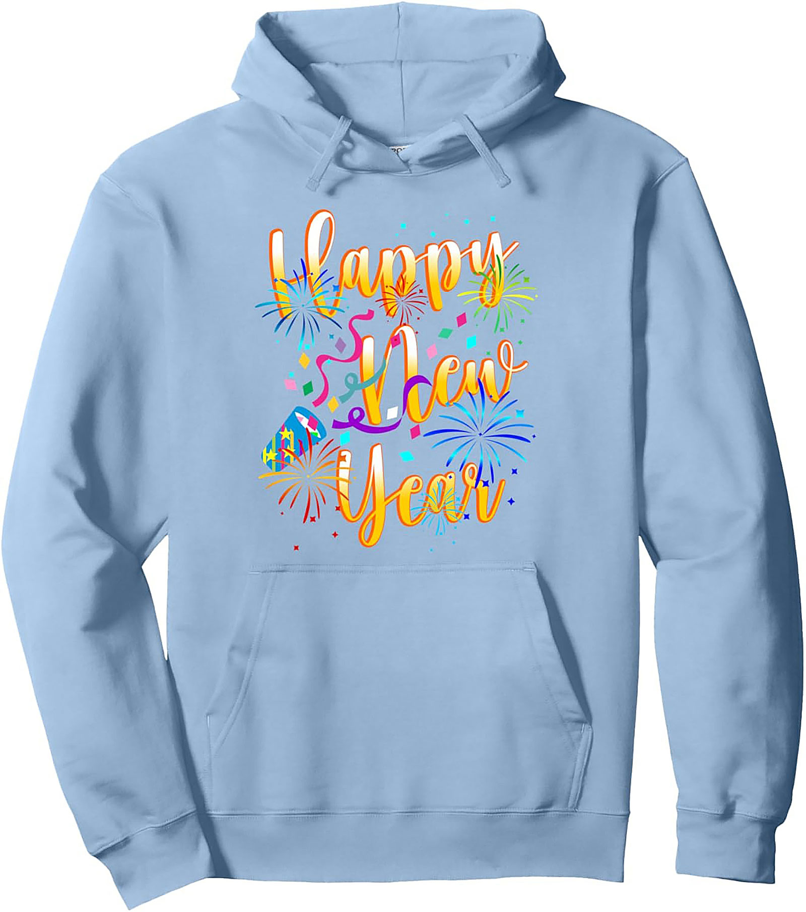 Festive Happy New Year Graphic Hoodie Cozy Pullover
