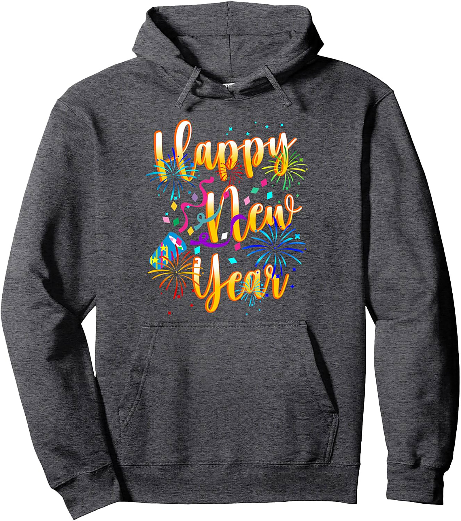 Festive Happy New Year Graphic Hoodie Cozy Pullover