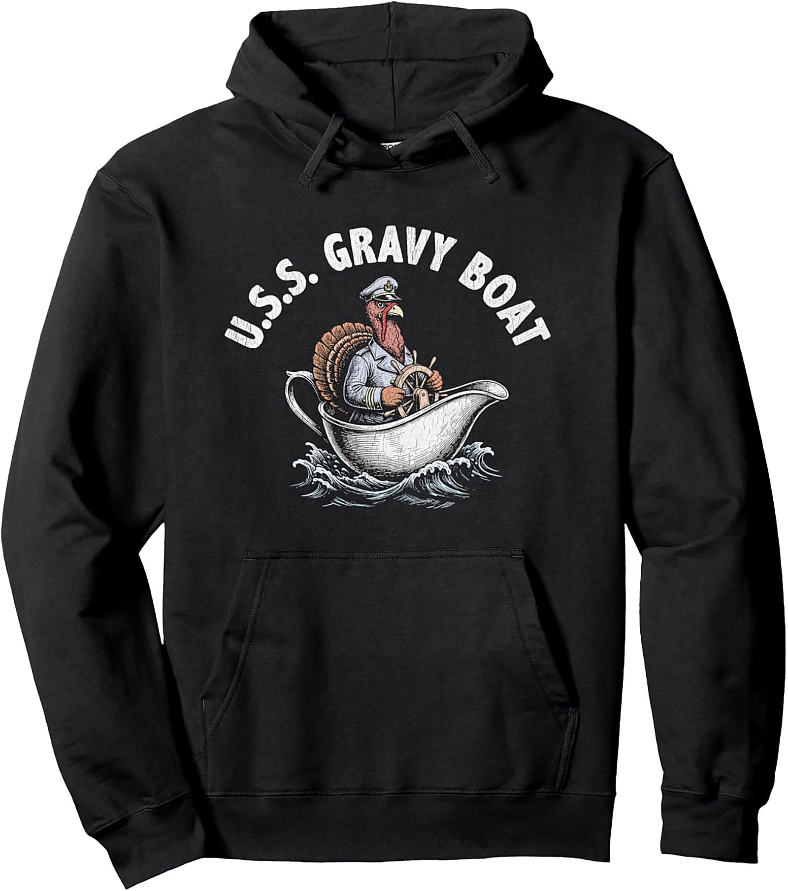 U.S.S. Gravy Boat Thanksgiving Humor Pullover Hoodie