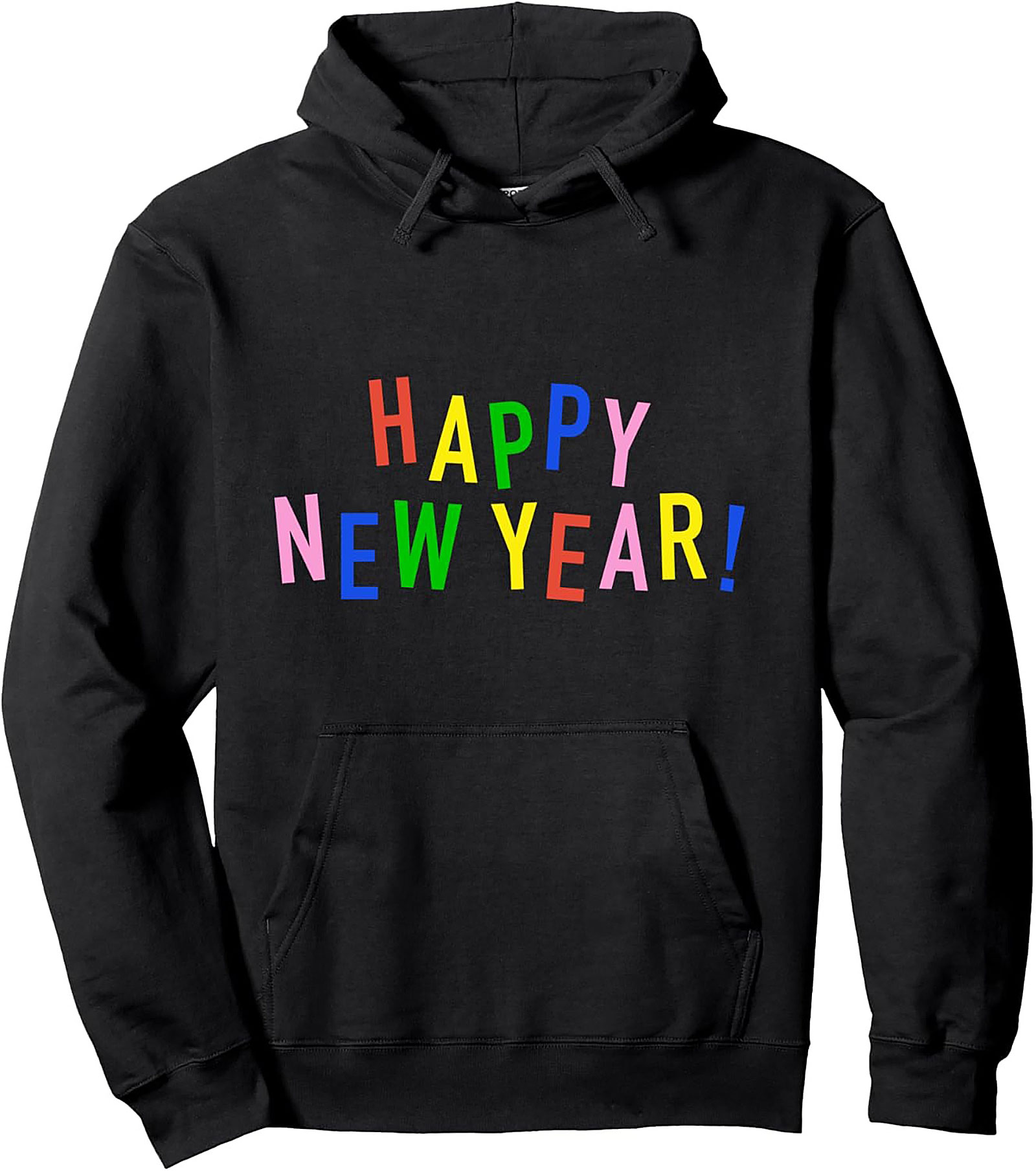 Vibrant Happy New Year Pullover Hoodie Festive Graphic