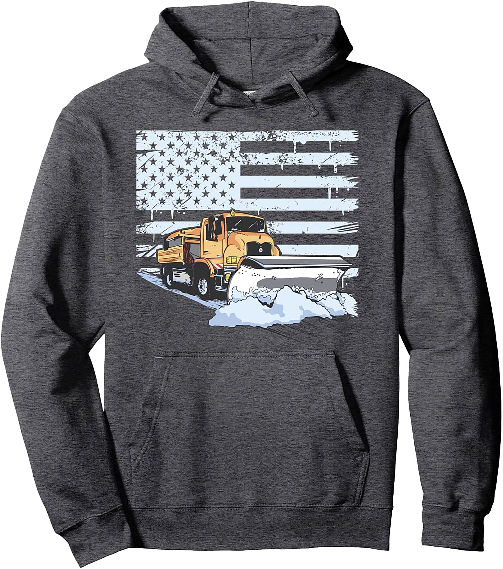American Flag Snowplow Operator Graphic Hoodie | Winter Worker Pullover