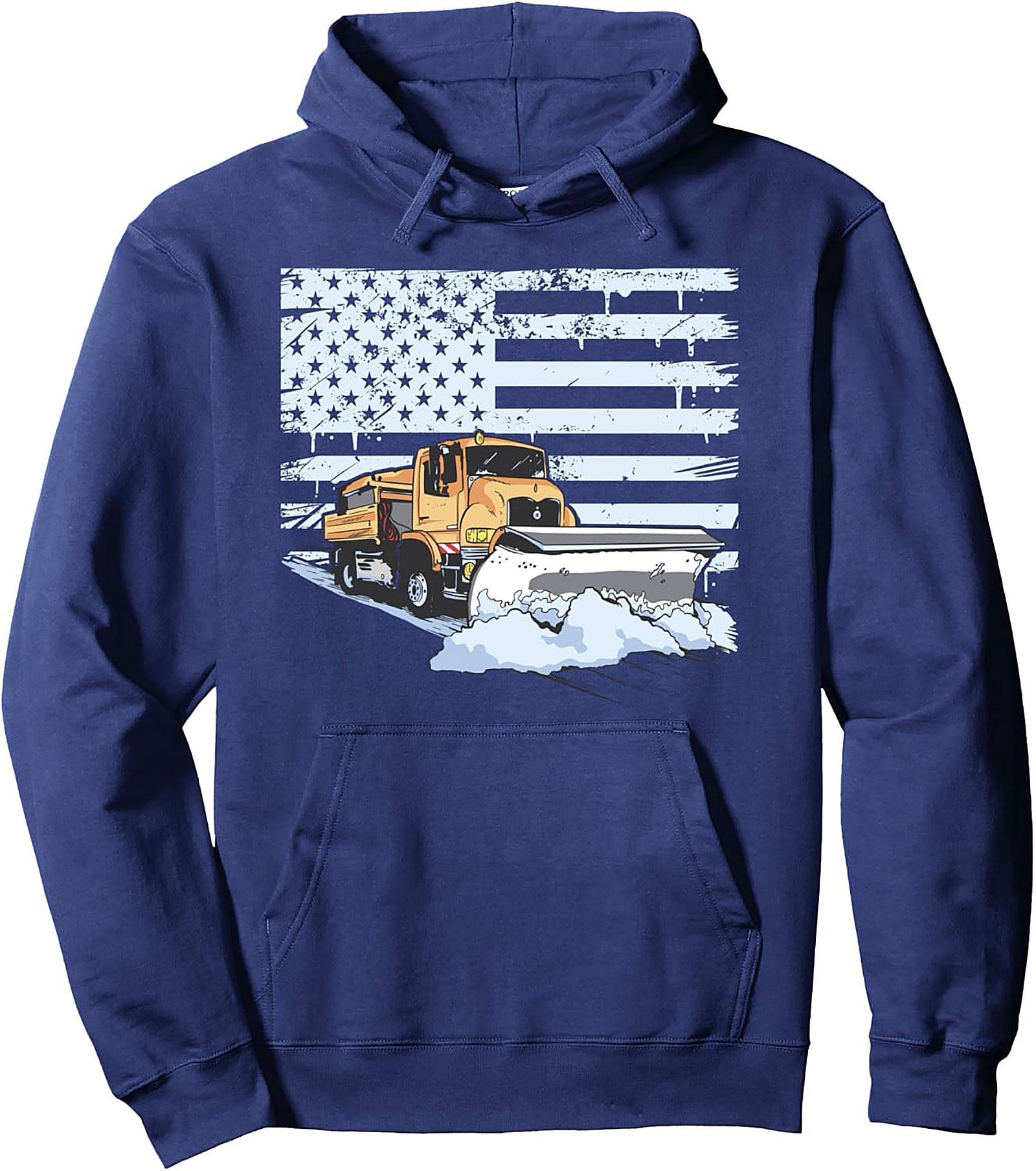 American Flag Snowplow Operator Graphic Hoodie | Winter Worker Pullover