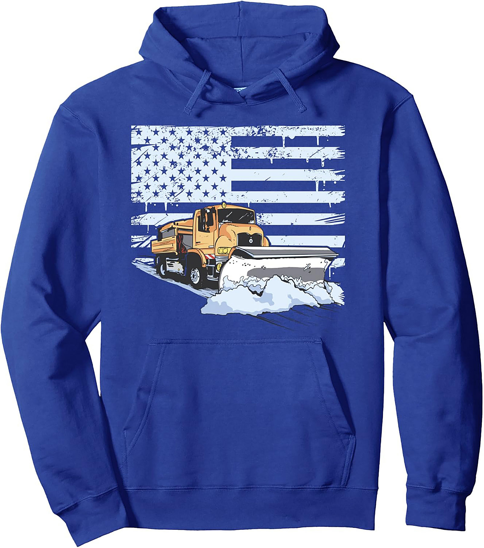 American Flag Snowplow Operator Graphic Hoodie | Winter Worker Pullover