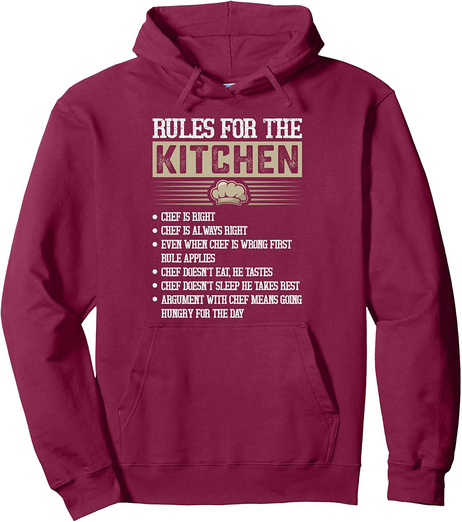 Funny Chef Rules Pullover Hoodie Kitchen Boss Gift Idea