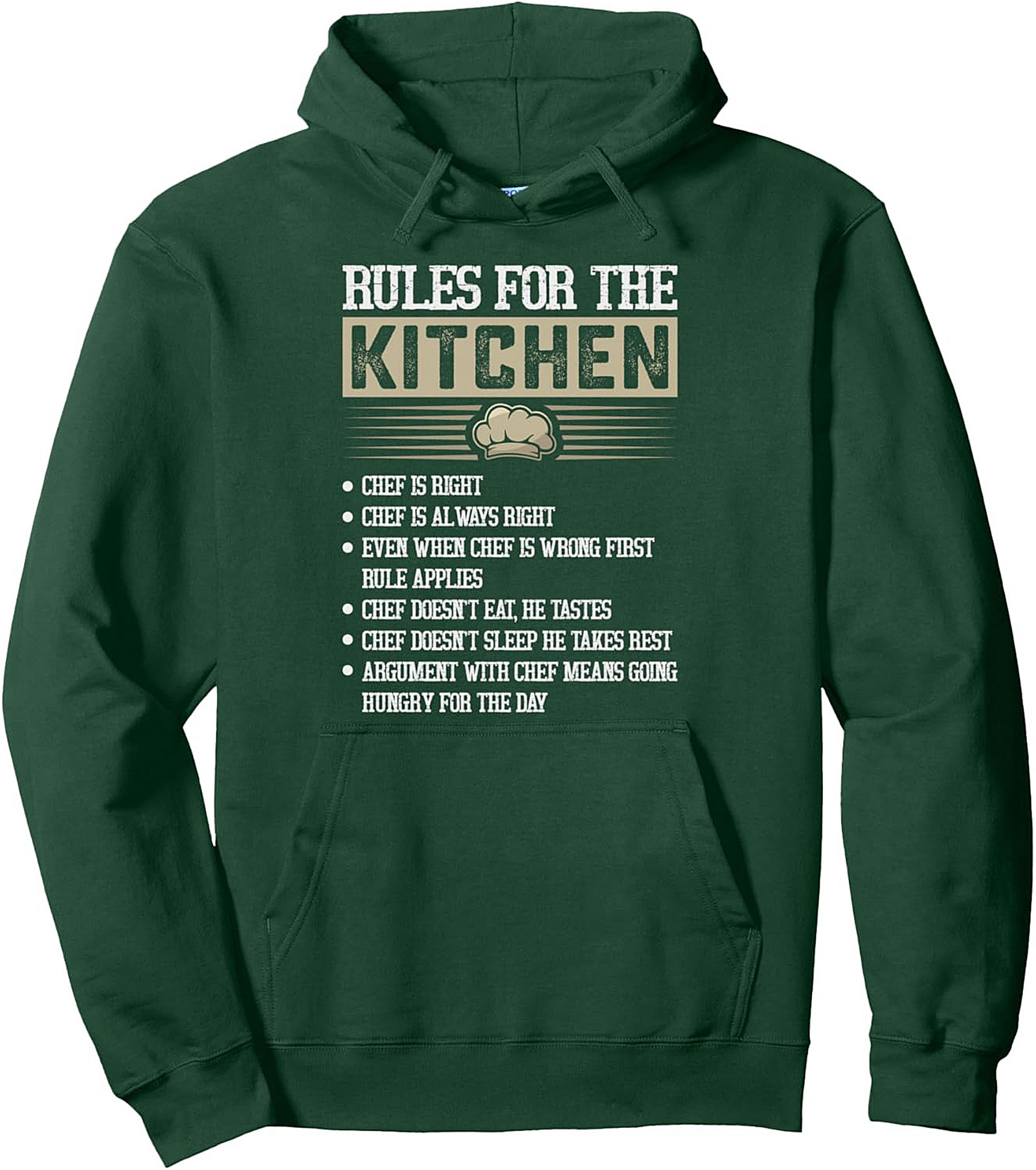Funny Chef Rules Pullover Hoodie Kitchen Boss Gift Idea