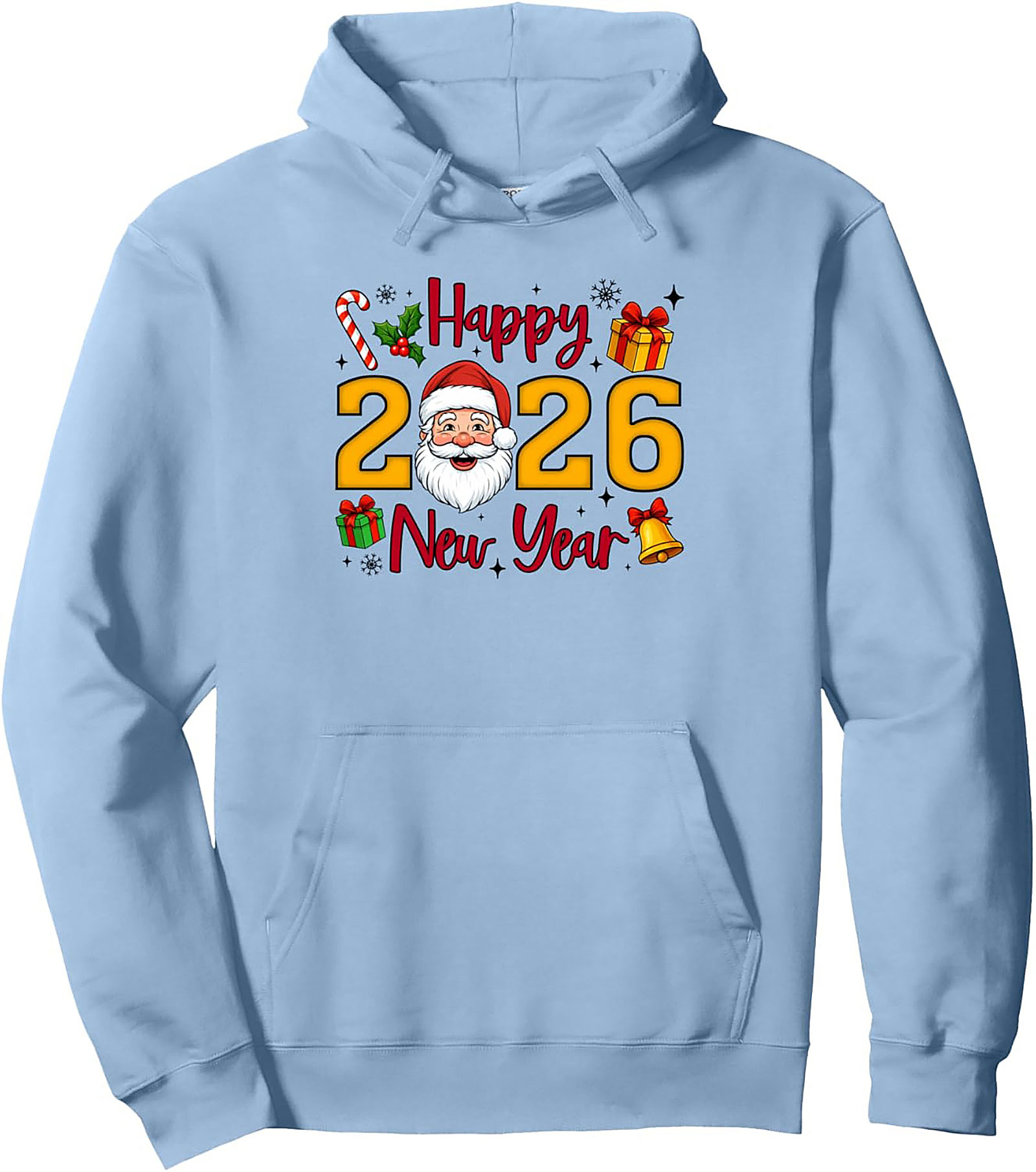 Happy New Year 2026 Pullover Hoodie Festive Graphic