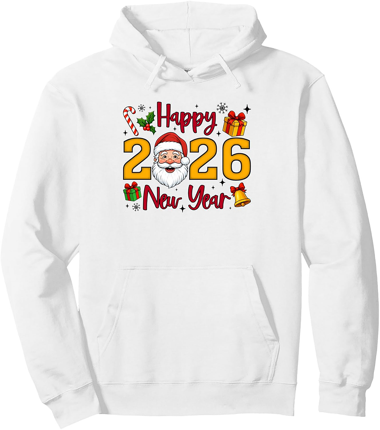Happy New Year 2026 Pullover Hoodie Festive Graphic