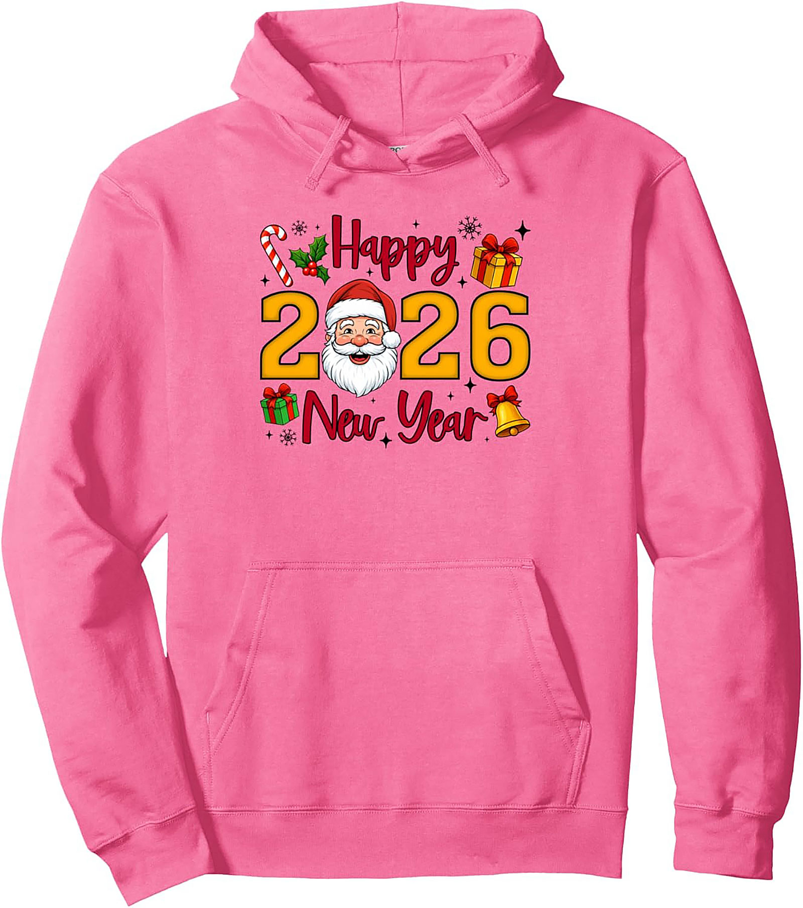 Happy New Year 2026 Pullover Hoodie Festive Graphic
