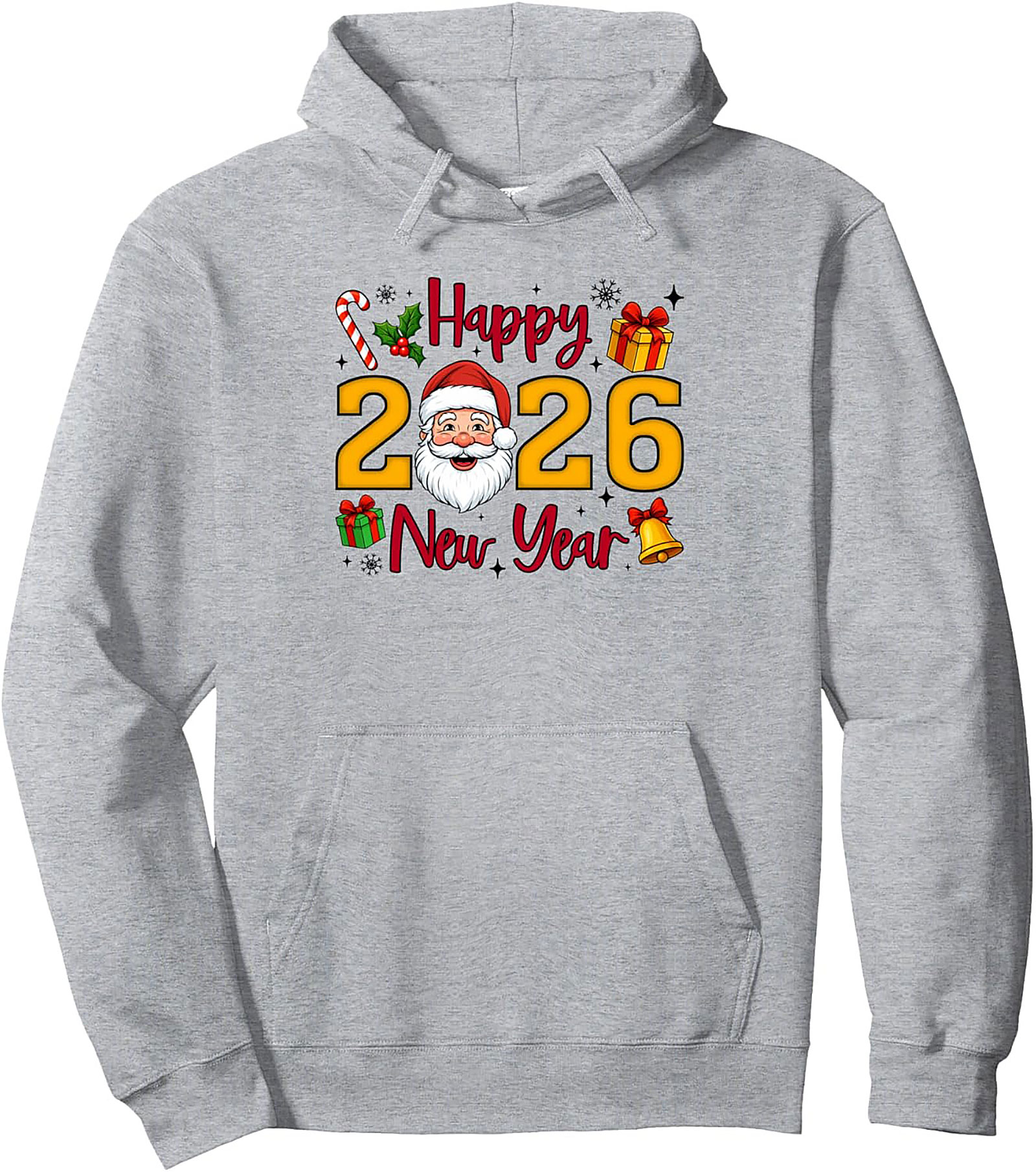 Happy New Year 2026 Pullover Hoodie Festive Graphic