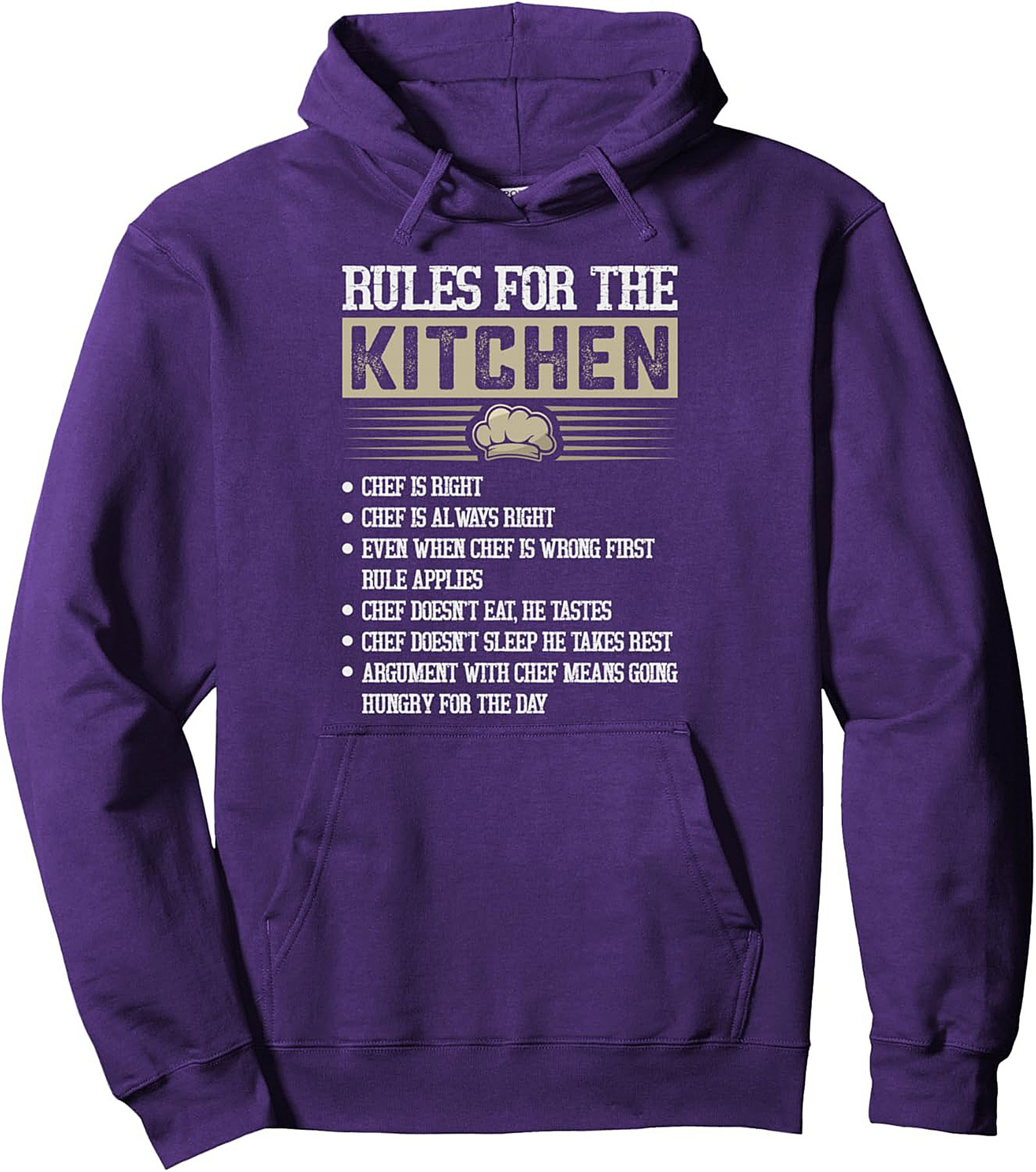 Funny Chef Rules Pullover Hoodie Kitchen Boss Gift Idea