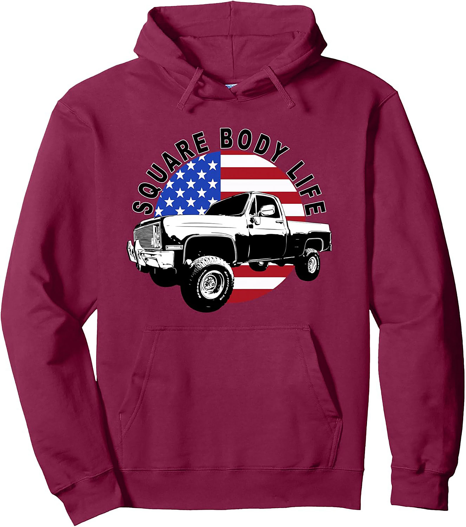 Square Body Truck Pullover Hoodie | Vintage American Pickup Life