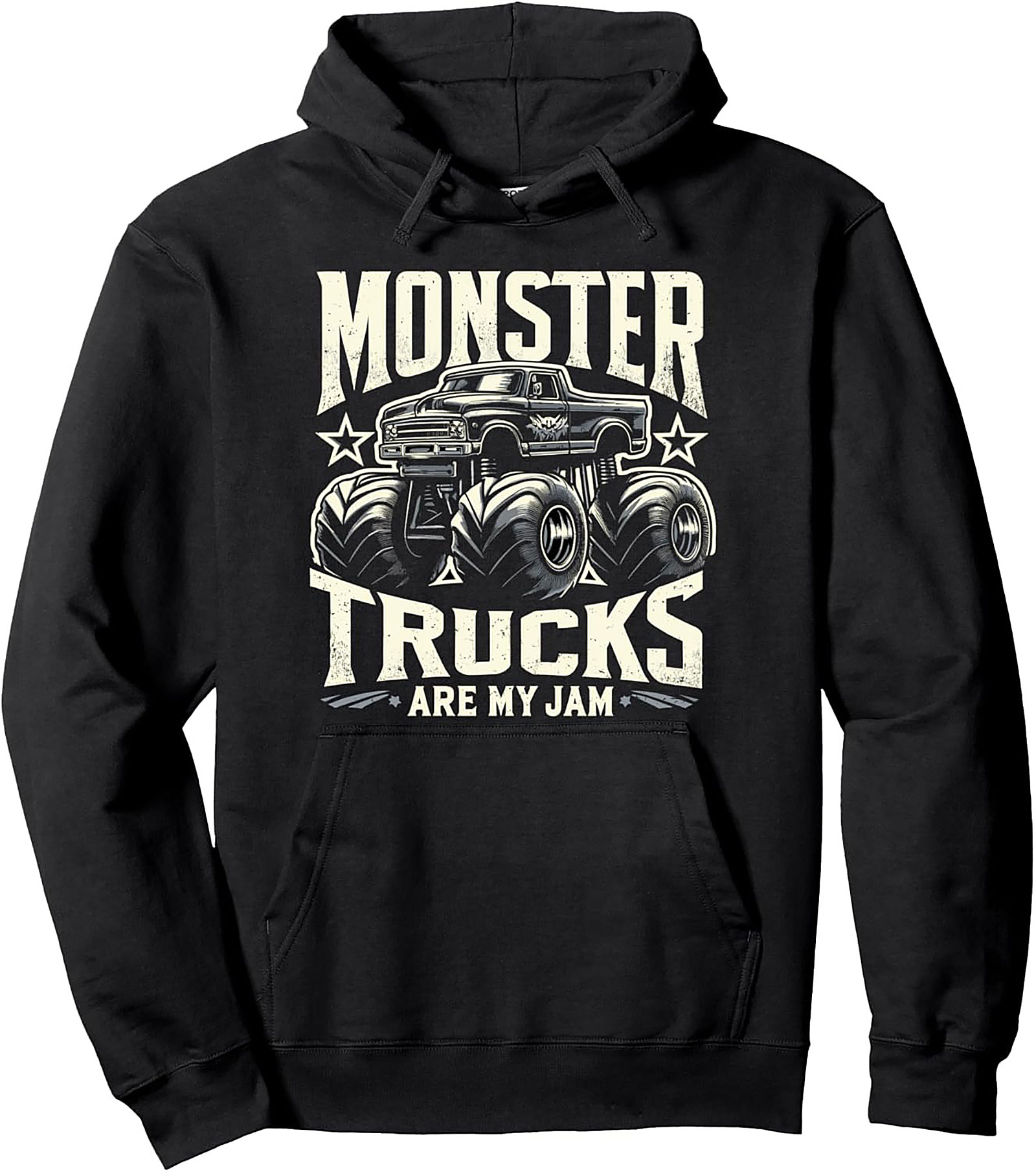 Monster Trucks Are My Jam Vintage Graphic Pullover Hoodie