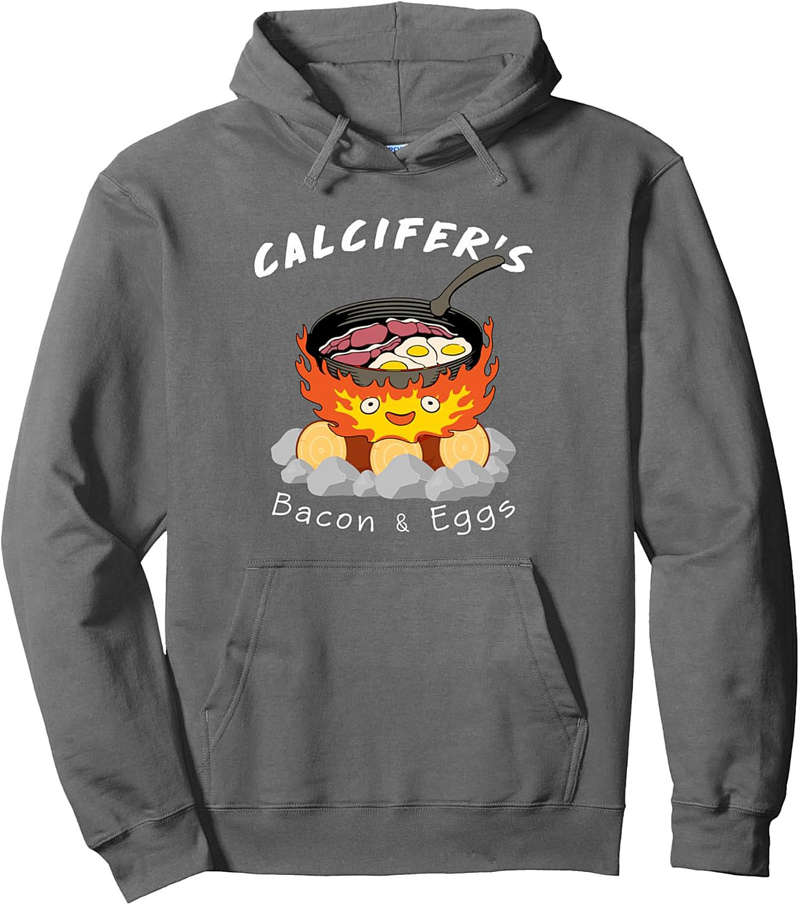 Calcifer's Bacon & Eggs Ghibli Graphic Hoodie Cozy Pullover