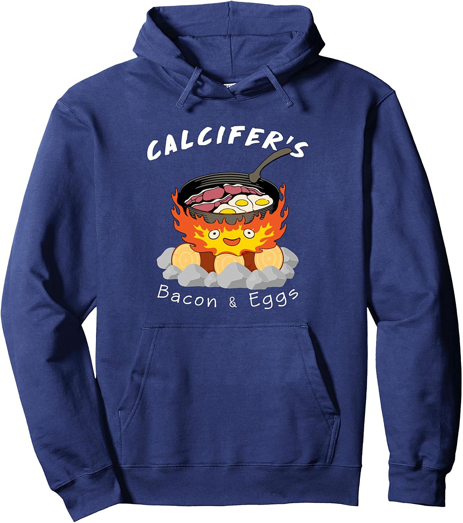 Calcifer's Bacon & Eggs Ghibli Graphic Hoodie Cozy Pullover