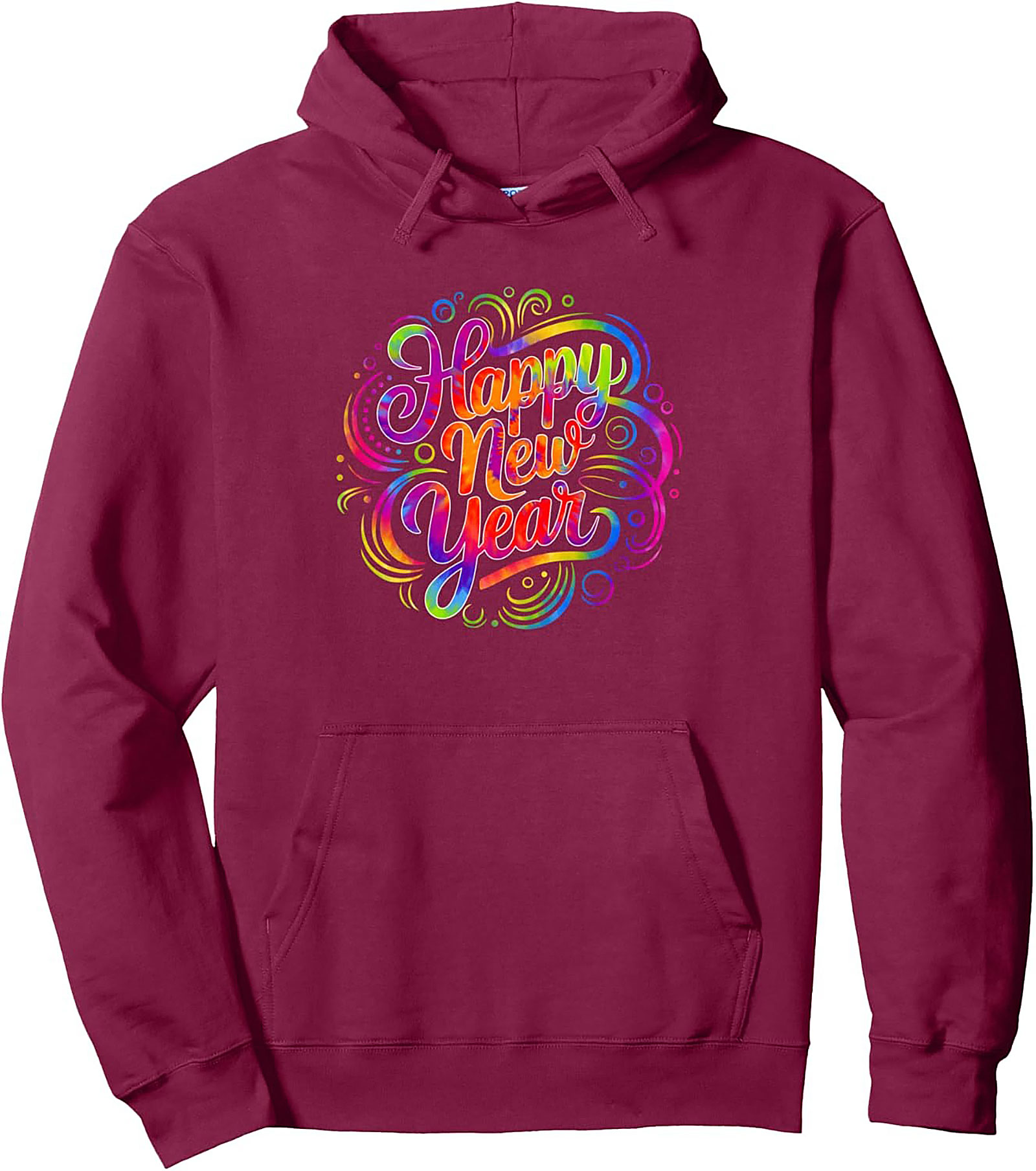 Vibrant Happy New Year Pullover Hoodie