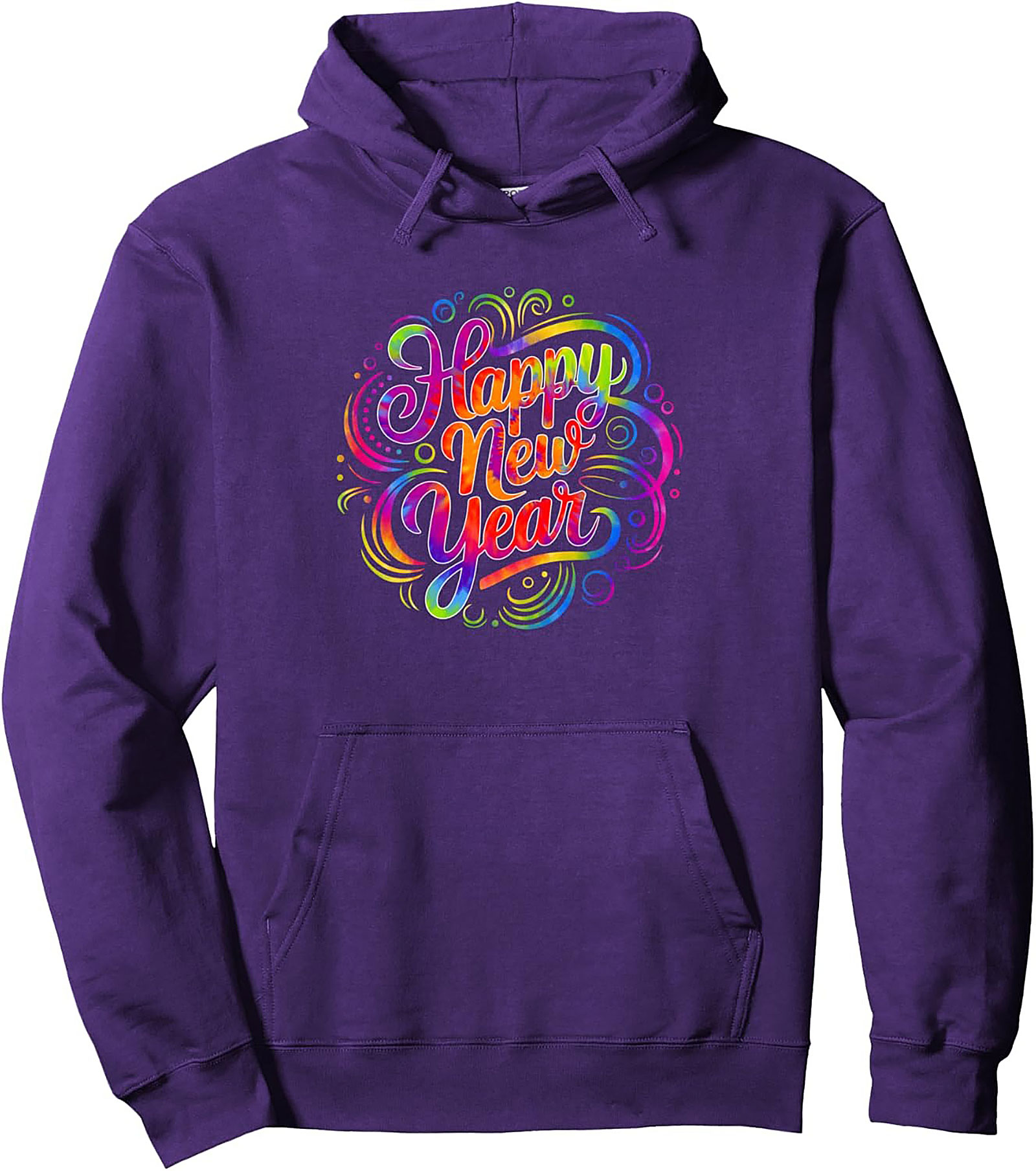 Vibrant Happy New Year Pullover Hoodie