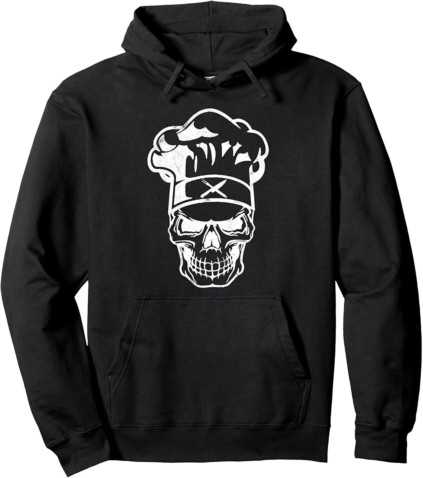 Chef Skull Graphic Hoodie Edgy Culinary Pullover Gift