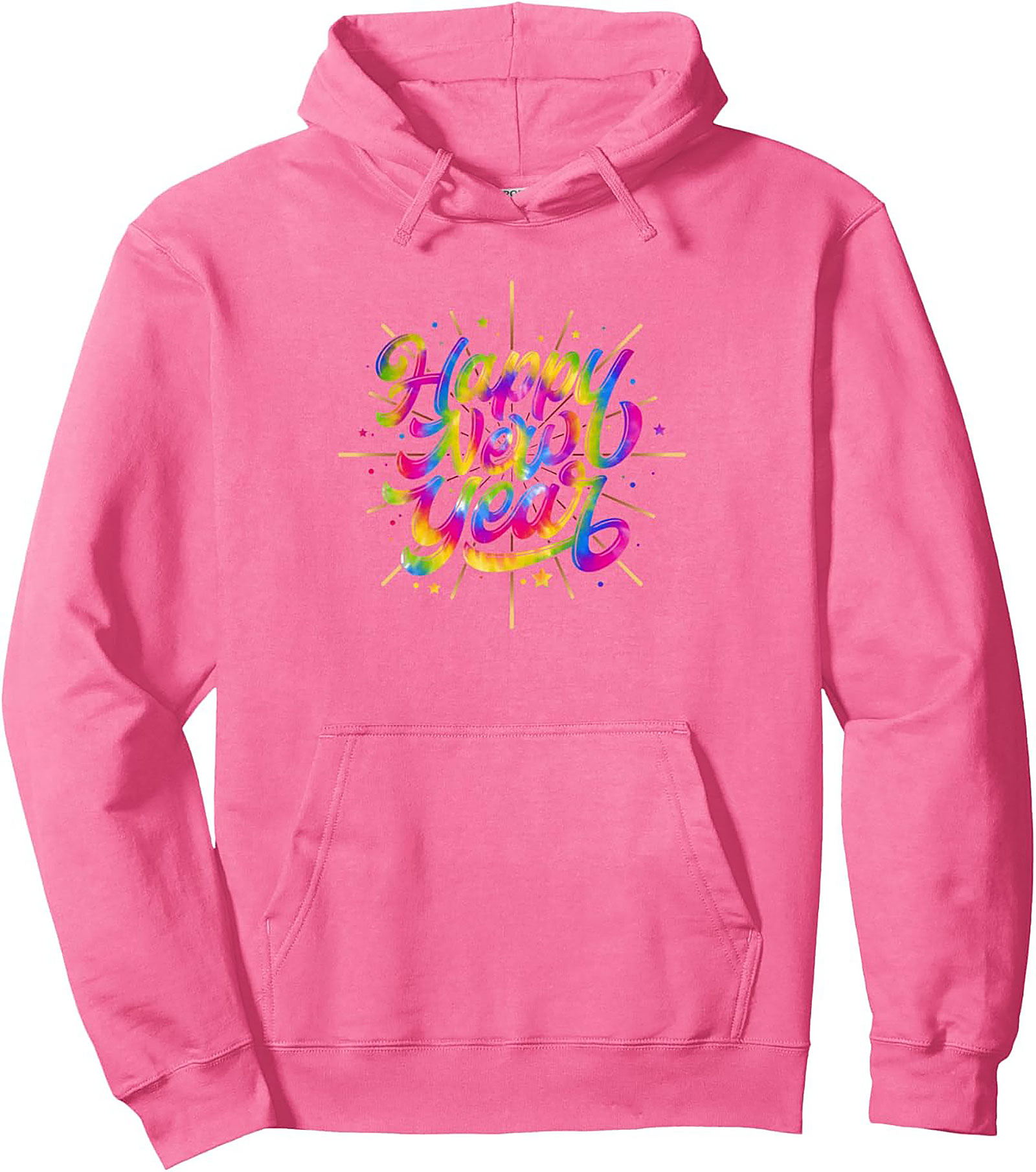  Happy New Year Graphic Hoodie Vibrant Pullover Gift