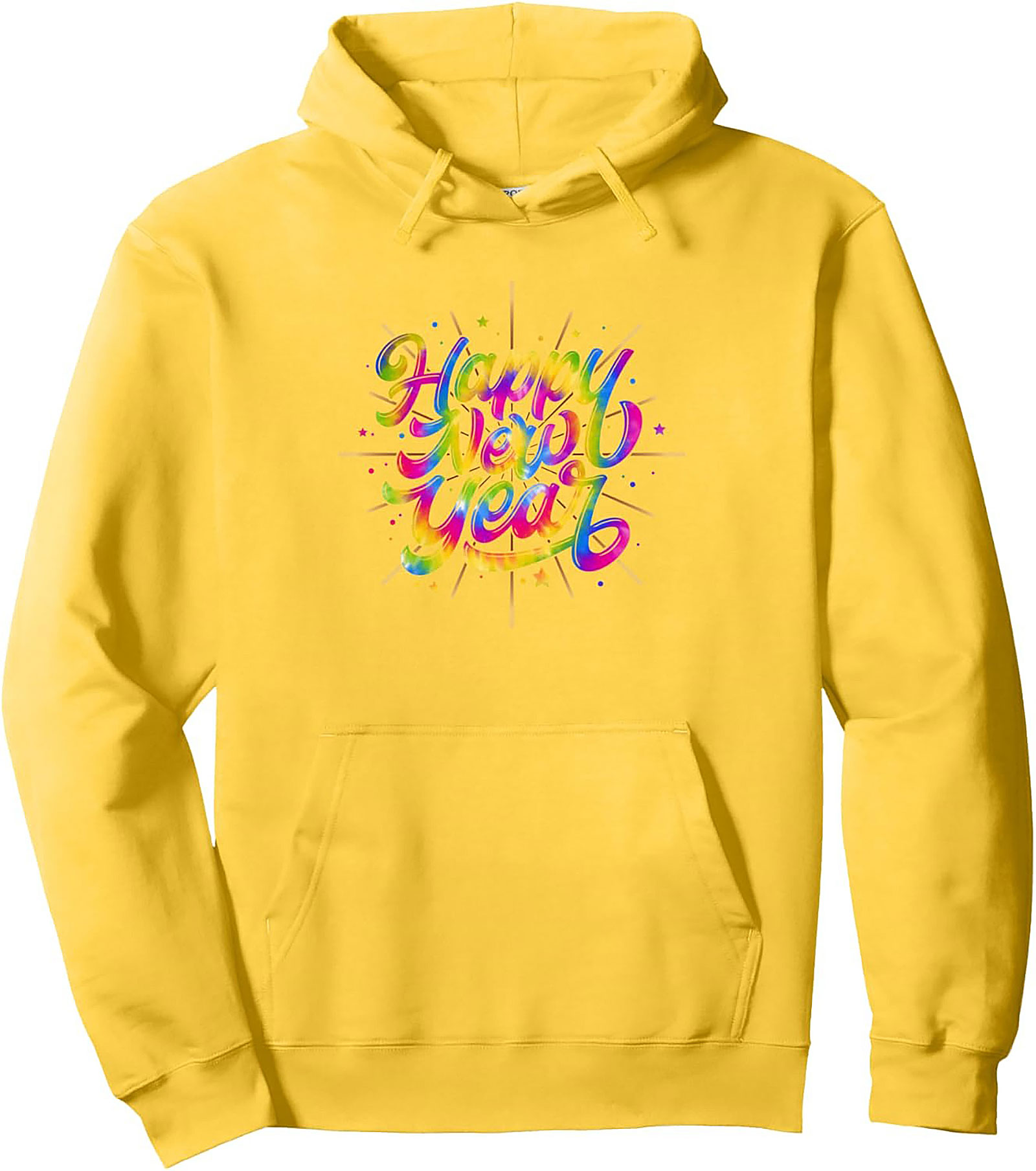  Happy New Year Graphic Hoodie Vibrant Pullover Gift