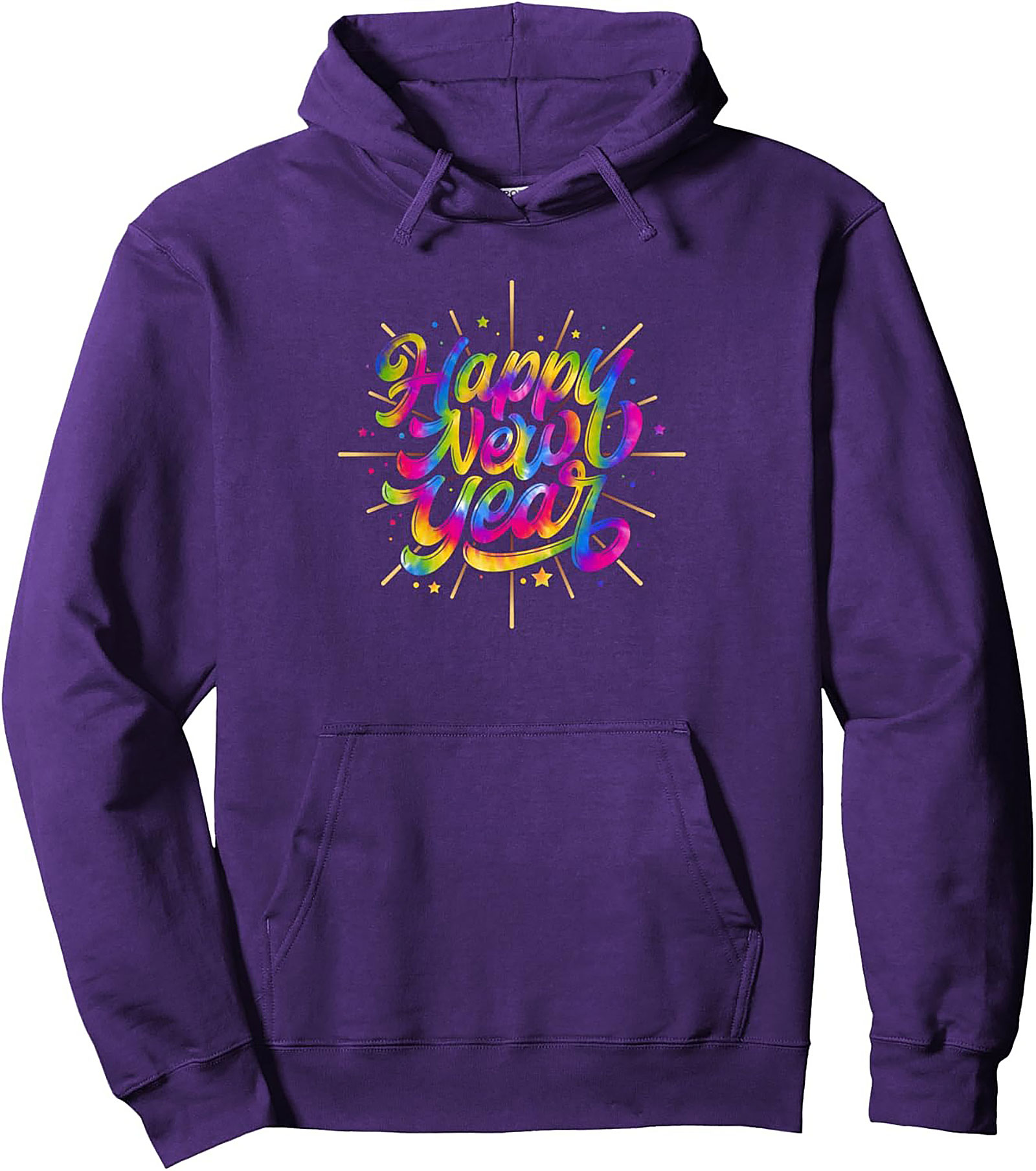  Happy New Year Graphic Hoodie Vibrant Pullover Gift
