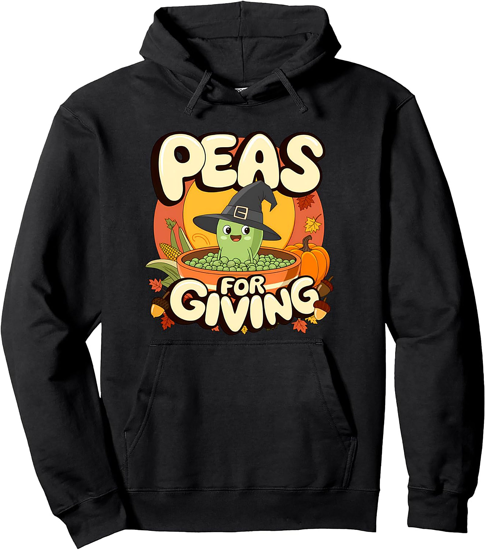 Peas for Giving Funny Thanksgiving Pullover Hoodie