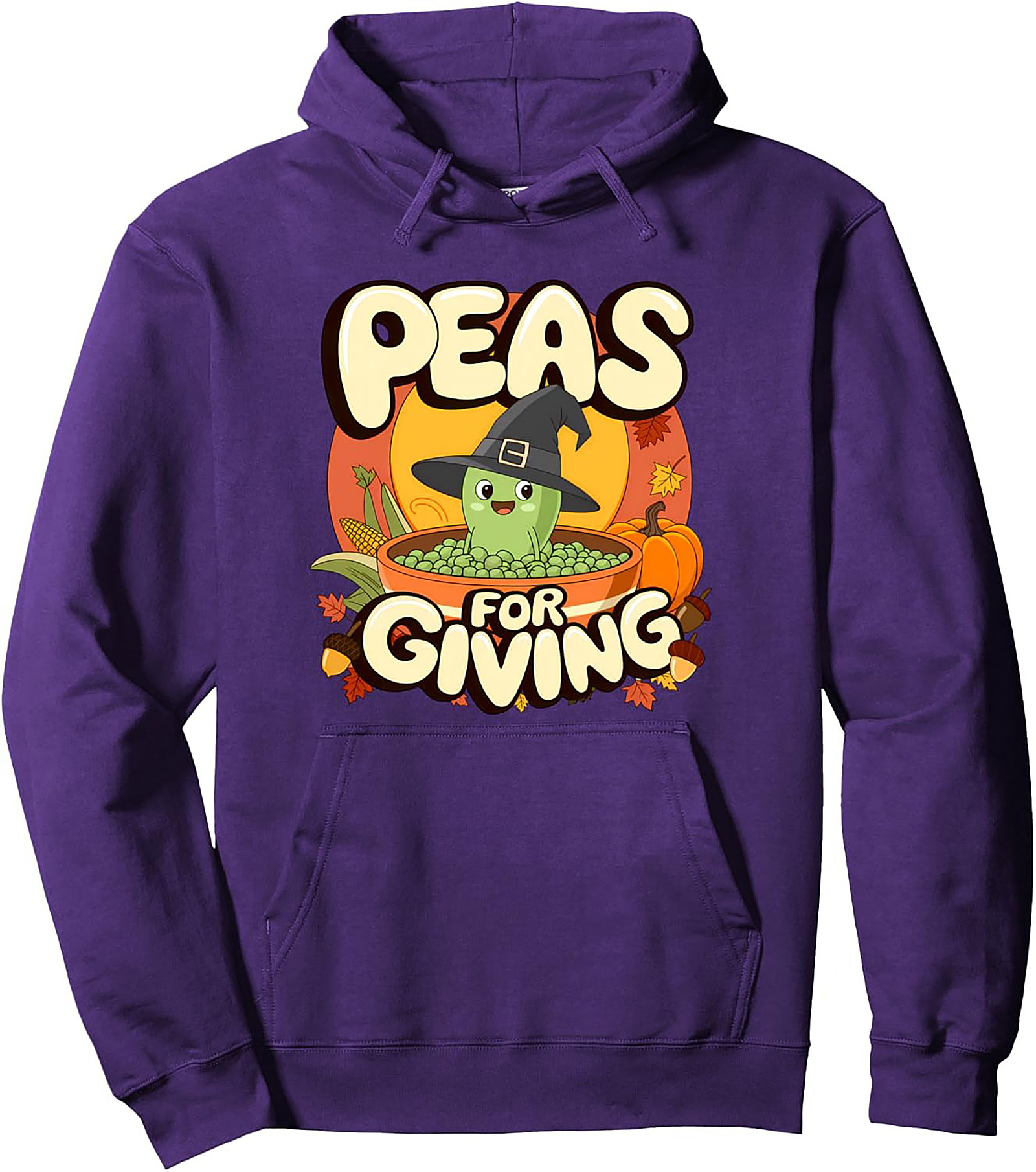 Peas for Giving Funny Thanksgiving Pullover Hoodie