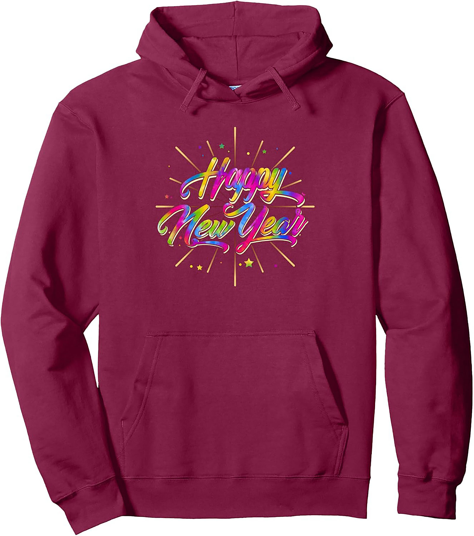 Happy New Year Graphic Hoodie Festive Celebration Pullover