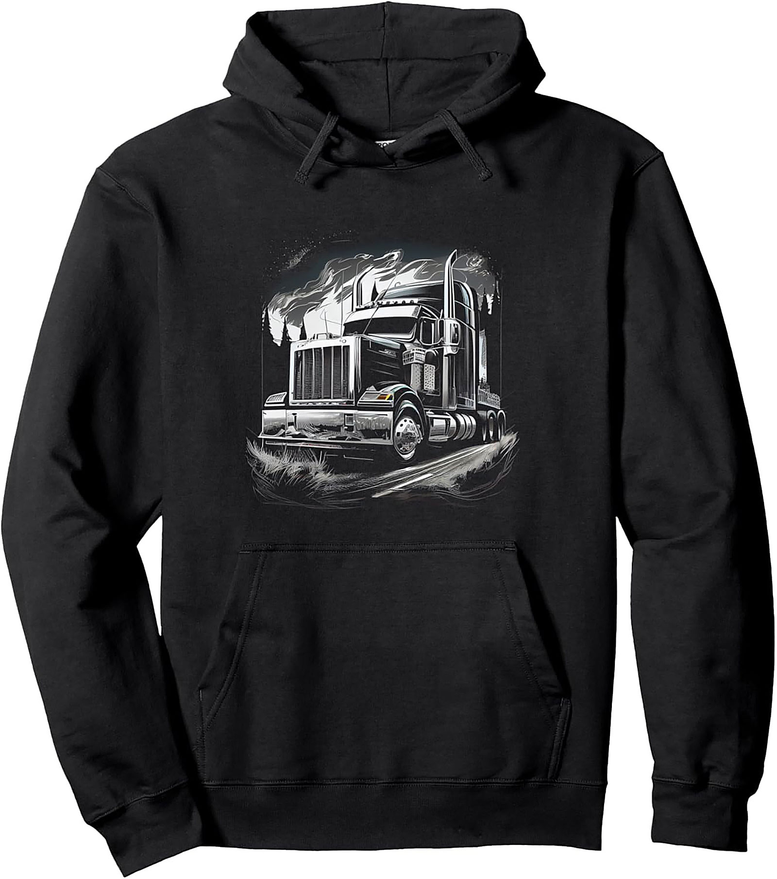 Big Rig Trucker Graphic Hoodie: The Open Road Pullover