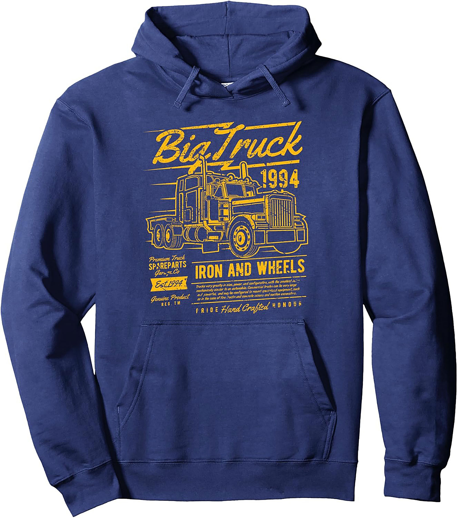 Big Truck 1994 Iron and Wheels Vintage Trucker Pullover Hoodie